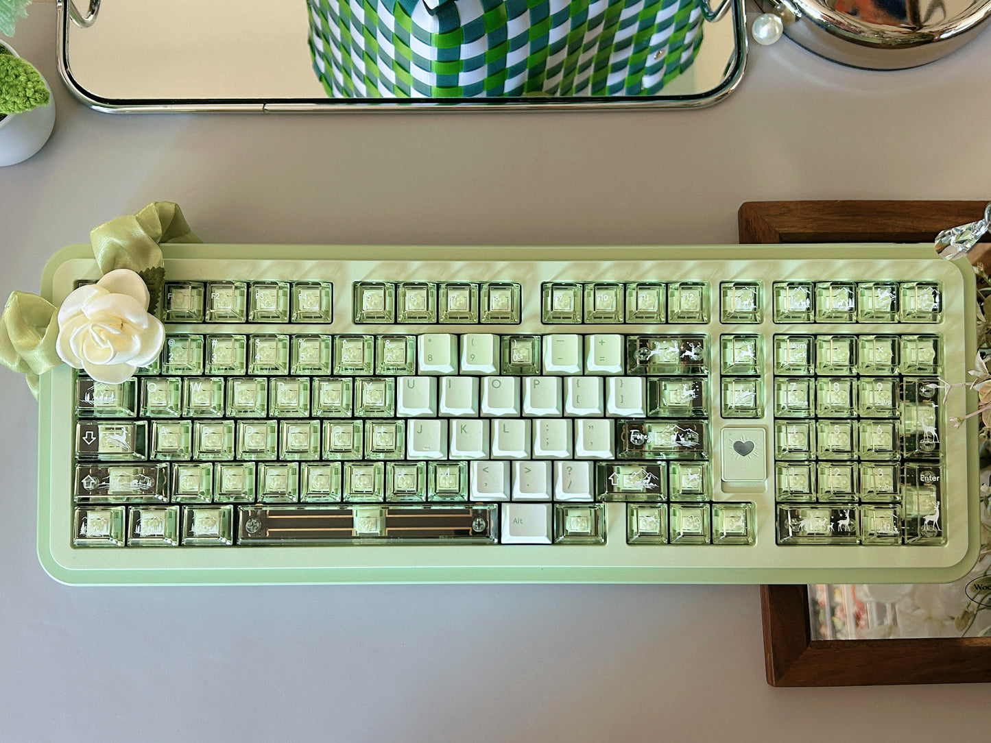 Preorder Prebuilt Aluminum Customized Mechanical Keyboard Rich98 Green Set