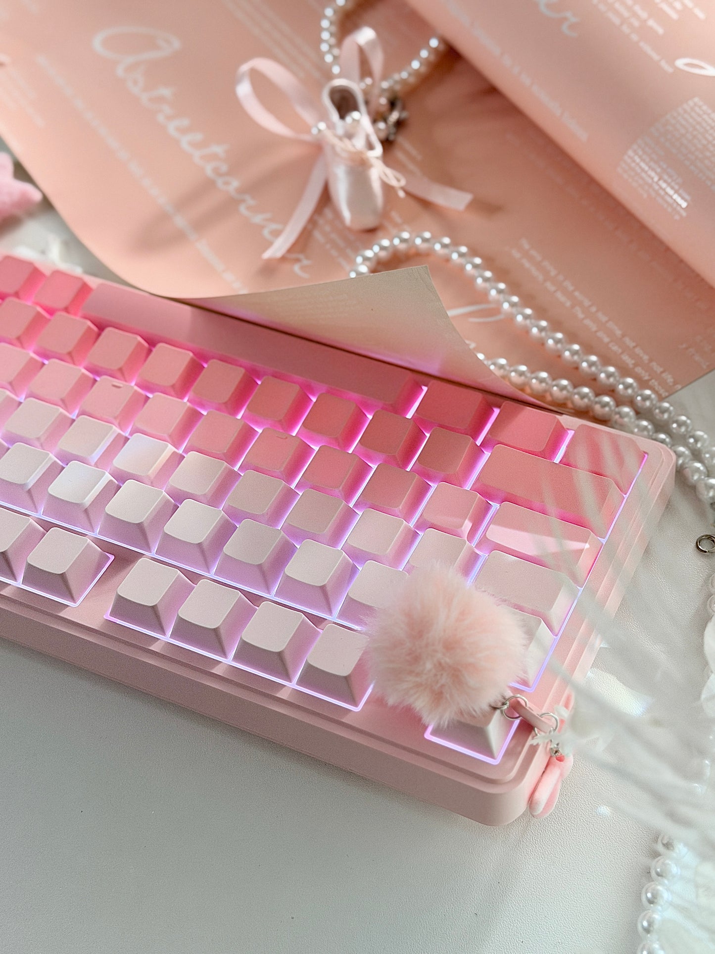 Unboxing For SALEs IP98 Wireless Gaming Keyboard - Wireless Keyboard with RGB Backlighting, IPX8 Water Resistance, and Side Printed PBT Translucent Keycaps, Suitable for Gaming or Work (Pink White)