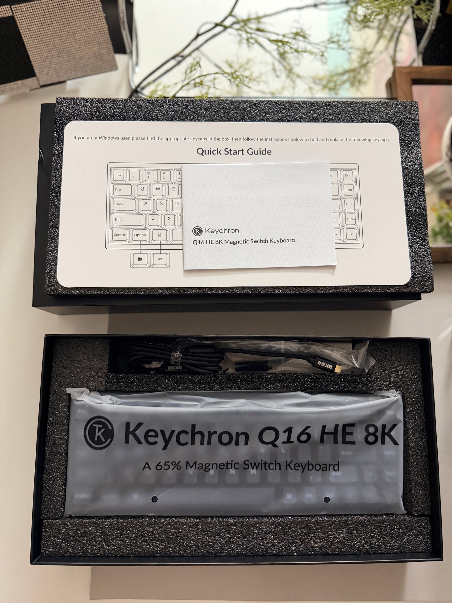 Unboxing Sample For Sales ONLY 1 Instock Keychron Q16 HE 8K Dark Navy Wired Fully Ceramic Keyboard Magnetic Switch For Gaming