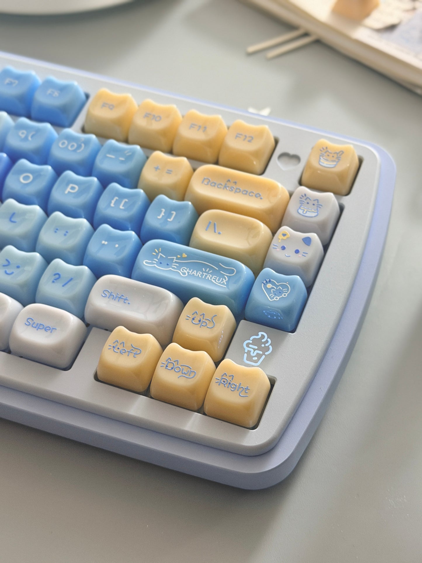 ONLY 1 Instock Prebuilt Aluminum Custom Mechanical Keyboard Yummy75 Blue Set