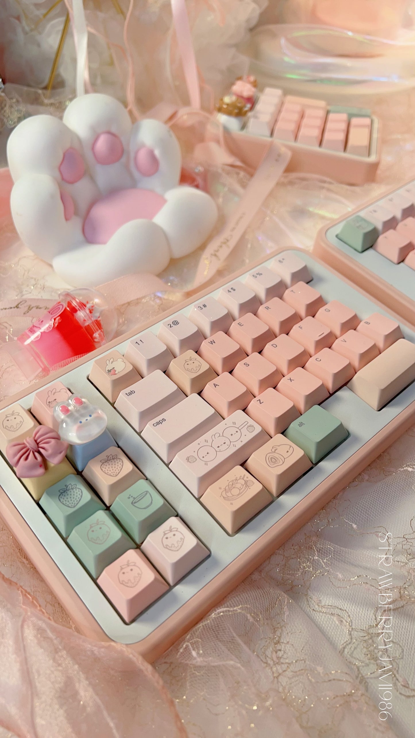 Preorder customized prebuilt peach split keyboard set for lien