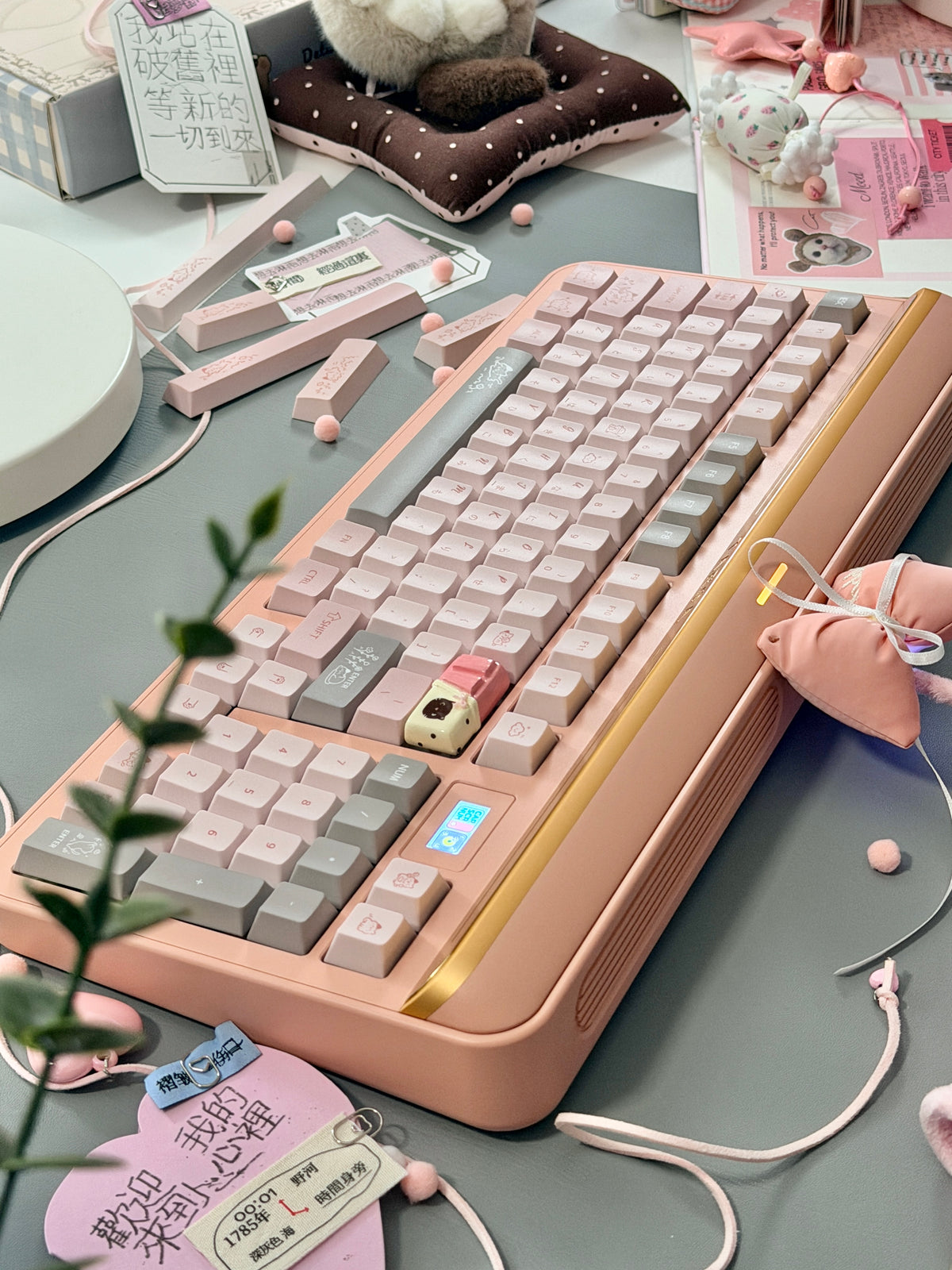 ONLY 1 Instock Prebuilt Aluminum Custom Mechanical Keyboard Targa98 Pink Set