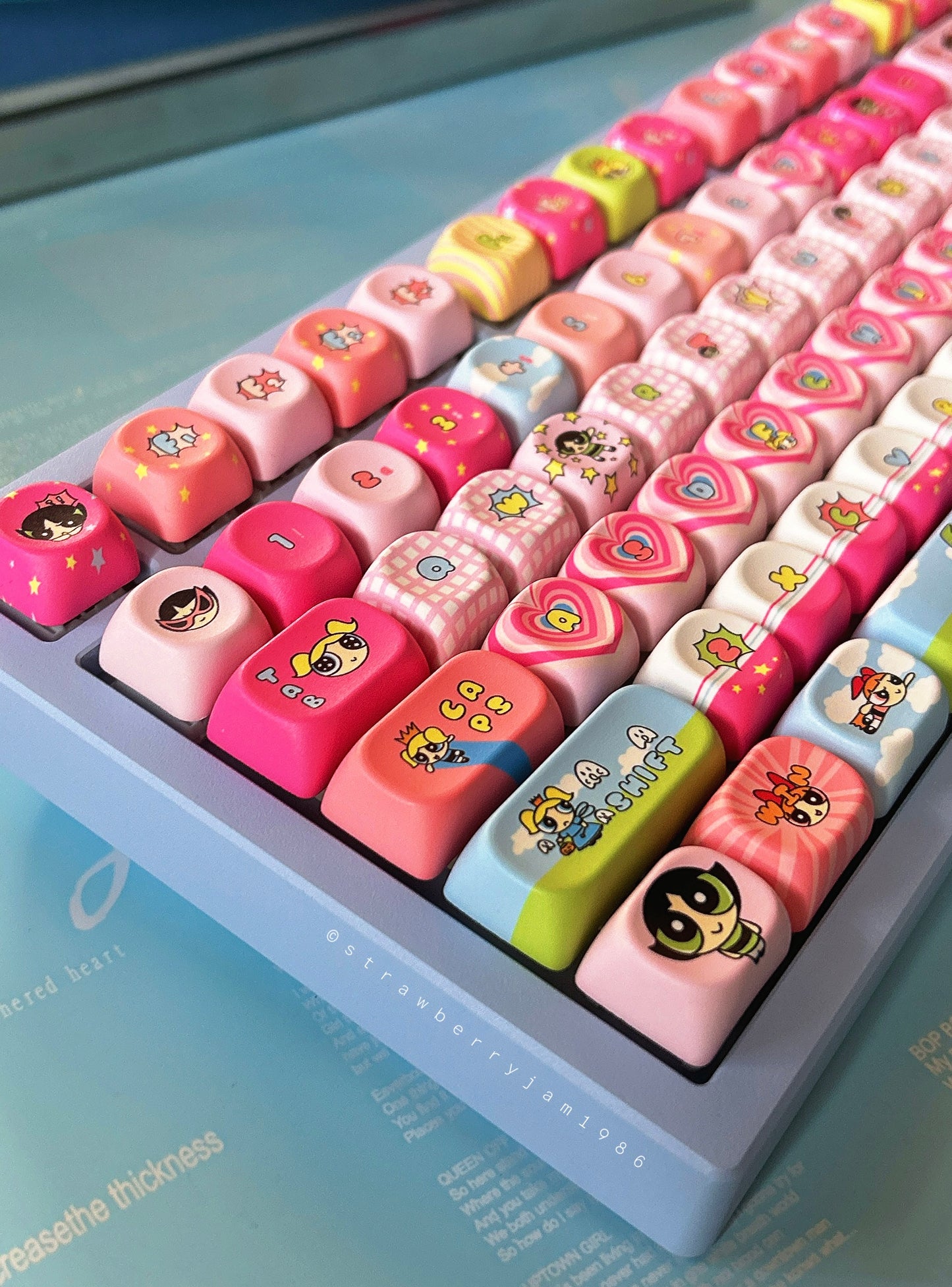 Preorder Prebuilt Aluminum Customized Mechanical Keyboard Galaxy80 Set With The Powerpuff Girl Keycap