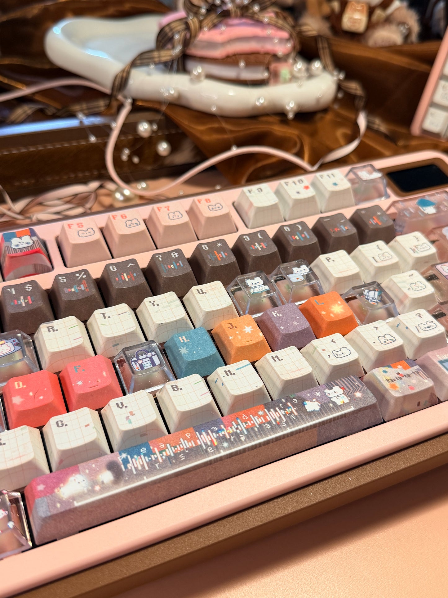 ONLY 1 Instock Prebuilt Aluminum Customized Mechanical Keyboard Rich75 Wireless Set （free wristrest and number pad included as gift）