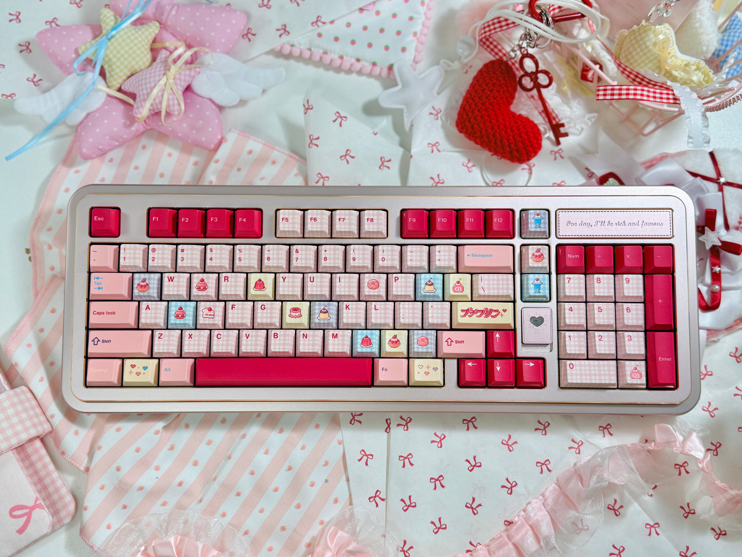 #0242 Showa Dessert Cream Soda Pastel Grid Keycaps Designed By Keyria Labs