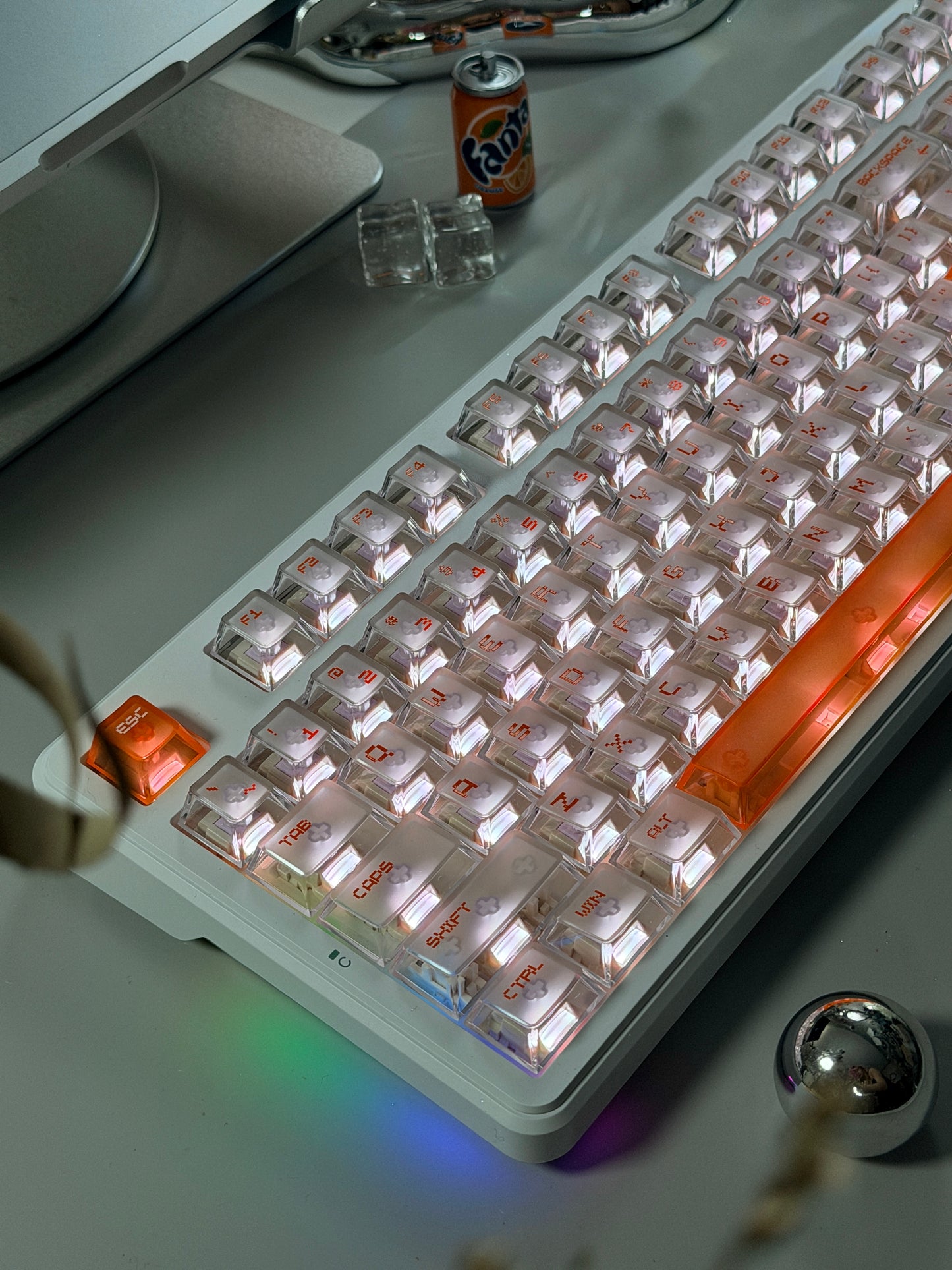 Unboxing Clearance ONLY 1 Instock Attack Shark X87 Ultra Wireless Mechanical RGB Backlit Iced Orange Keyboard