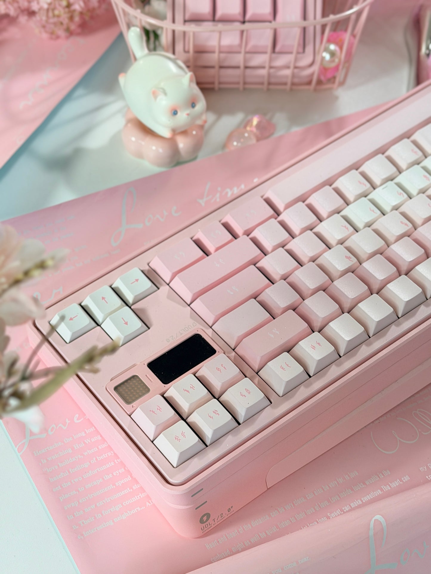 ONLY 1 Instock Prebuilt Aluminum Customized Mechanical Keyboard PERCENTSTUDIO VOLT2.0 Pale Pink Set + VOLT PLUS PAD
