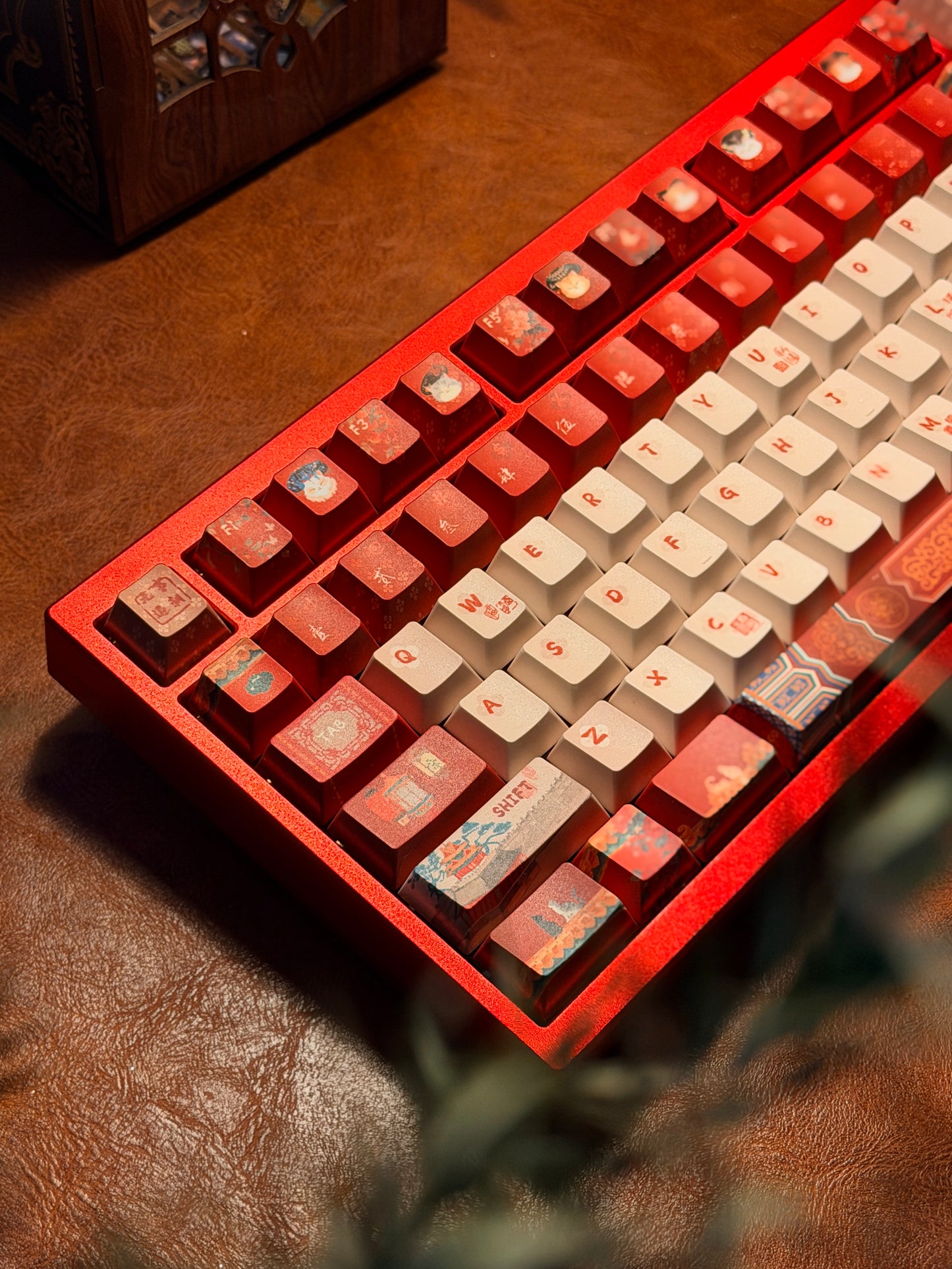 ONLY 1 Instock Prebuilt Aluminum Customized Mechanical Keyboard Y80 Anodized Red Creamy Thocky Set
