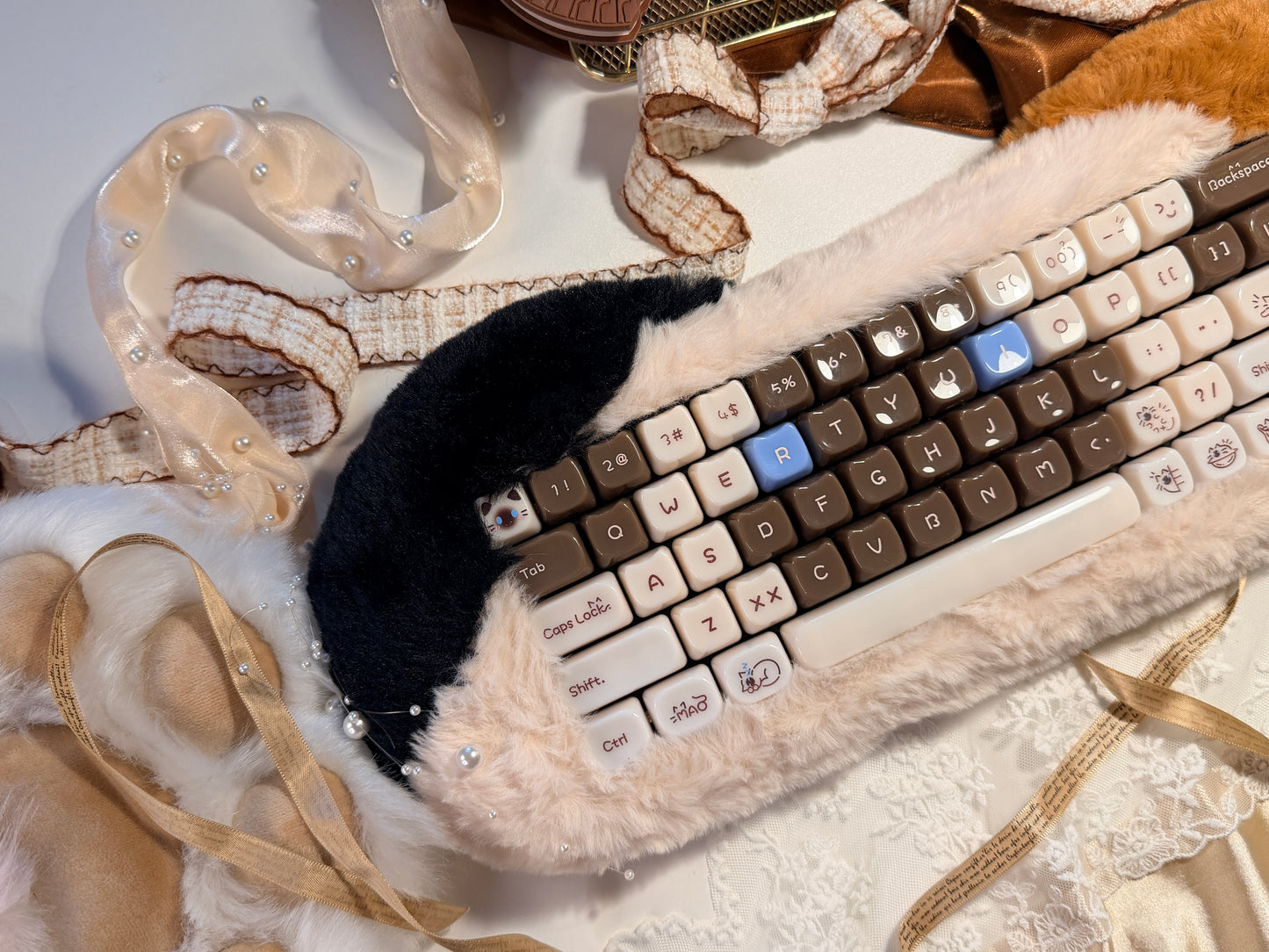 ONLY 1 Instock Prebuilt Aluminum Customized Mechanical Keyboard Petbrick65 CatSet