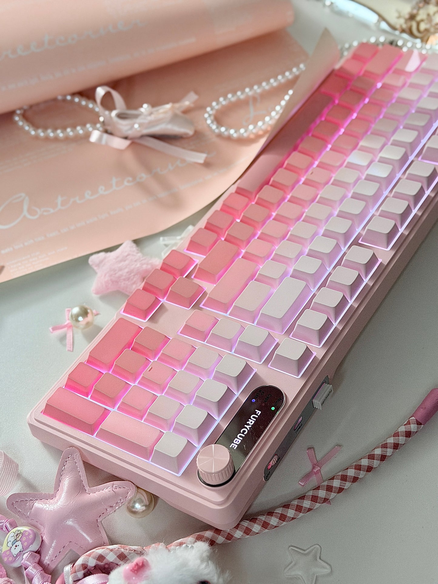 Unboxing For SALEs IP98 Wireless Gaming Keyboard - Wireless Keyboard with RGB Backlighting, IPX8 Water Resistance, and Side Printed PBT Translucent Keycaps, Suitable for Gaming or Work (Pink White)