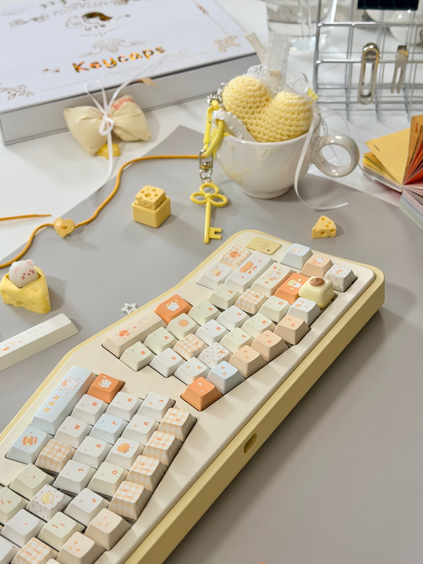 #0302 Orange Summer Dango Keycap Set | Cute Japanese-Inspired Pastel Food Keycaps