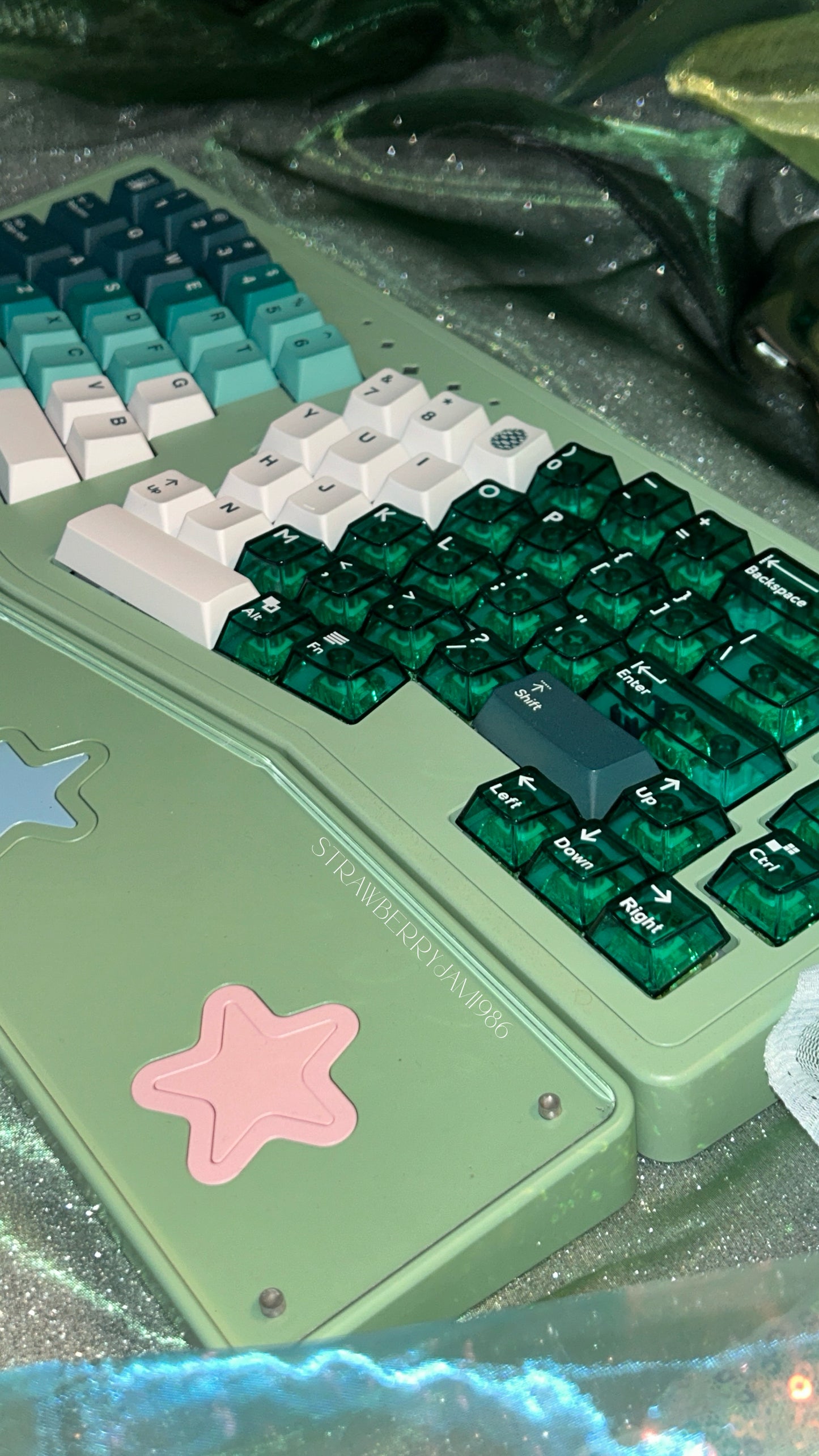 [ONLY 1 Instock] Prebuilt StarAlice Aluminum Customized Mechanical Keyboard & Wristrest Set