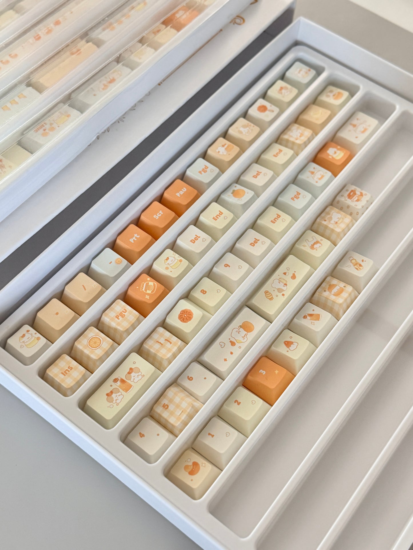 #0302 Orange Summer Dango Keycap Set | Cute Japanese-Inspired Pastel Food Keycaps