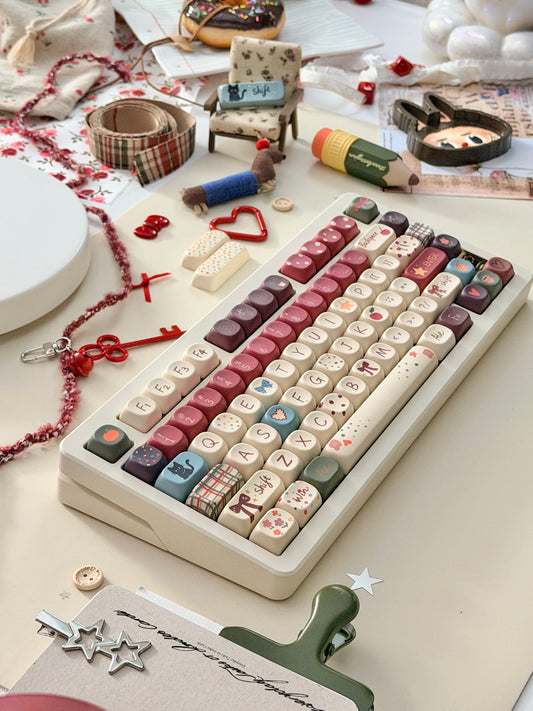 ONLY 1 Instock Prebuilt Aluminum Custom Mechanical Keyboard Buff75 R2 Cream Set