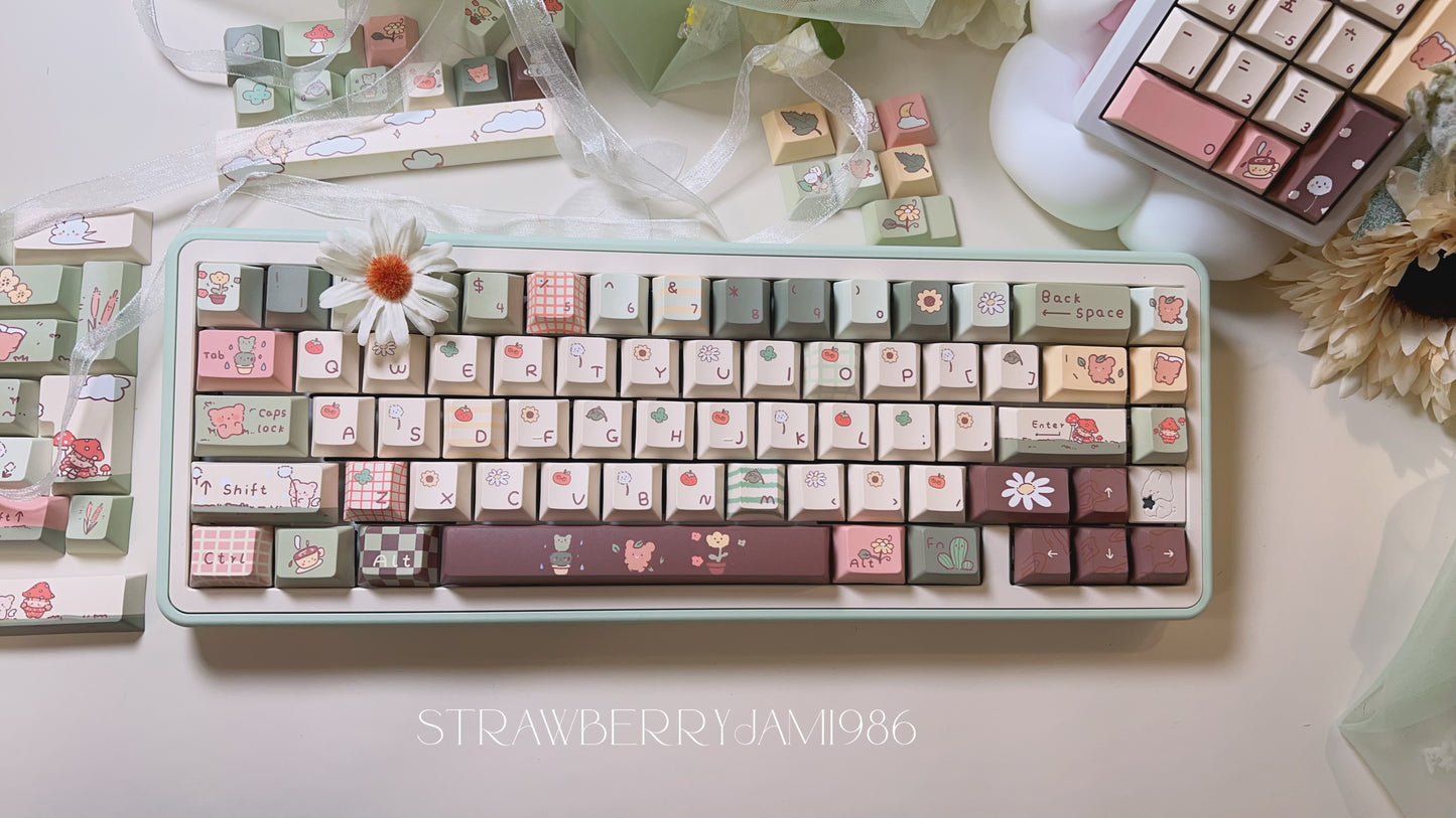 【Only 1 In-stock】 Prebuilt Story65 Pastel Gradient Green Farm Aluminum Mechanical Customized Keyboard