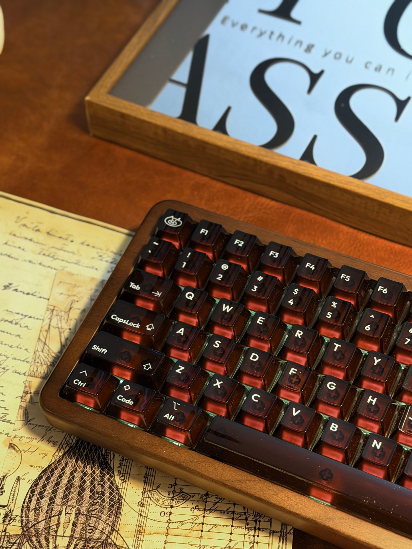 Unboxing Clearance ONLY 1 Instock WOMIER WD75 WIRELESS WOODEN KEYBOARD ➕ lelelab Lele Gems Crystal Keycaps