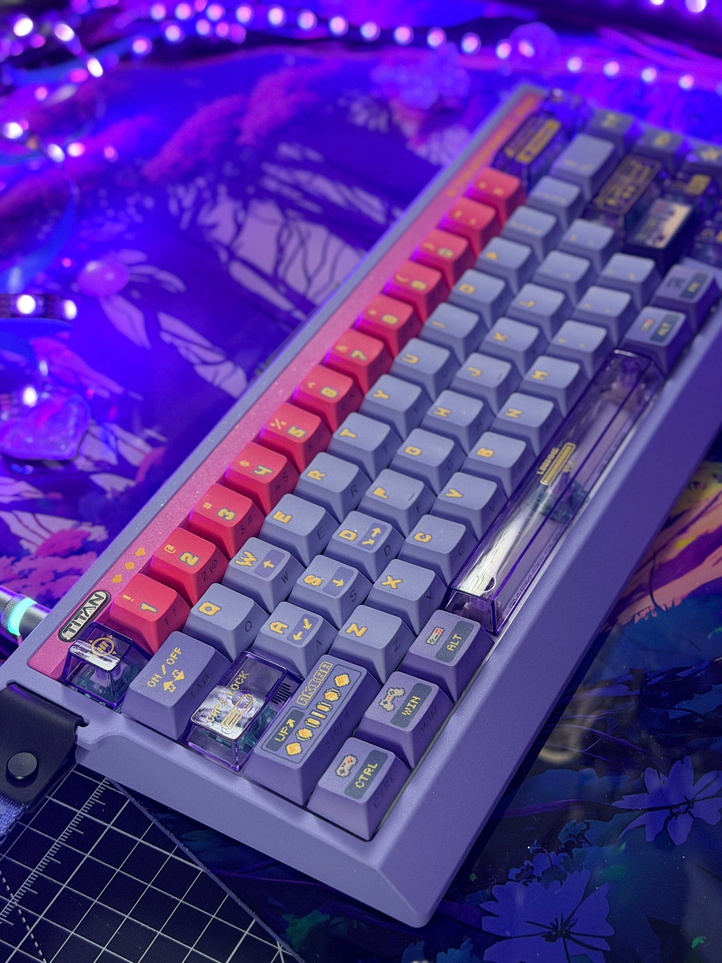 Unboxing Clearance TITAN68HE Purple Pink Magnetic Switch RGB Gaming Keyboard HI SCORE GIRL KEYCAPS