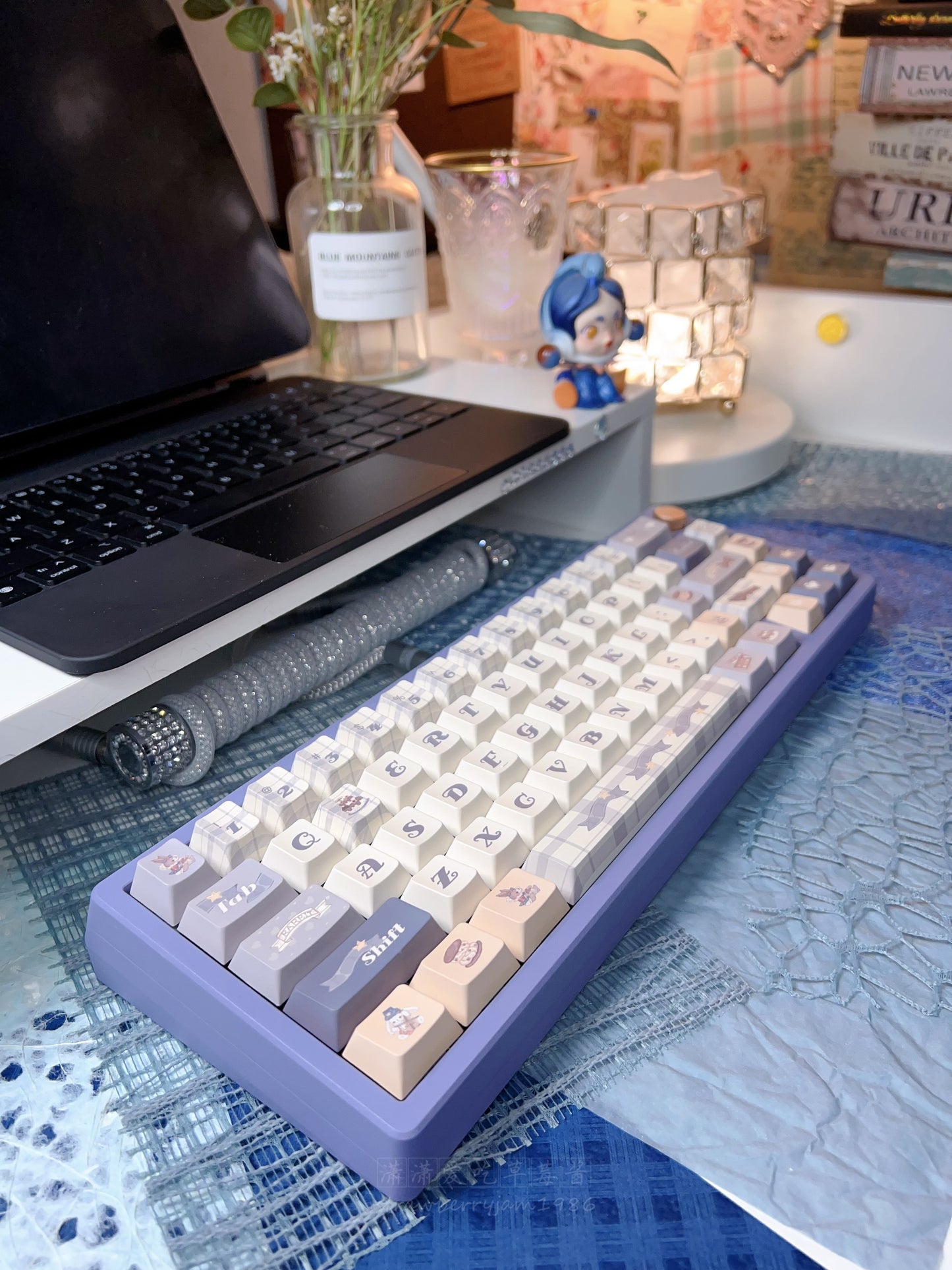 「Fully Assembled」ZOOM65 Purple Blue Aluminum Customized Mechanical Keyboard