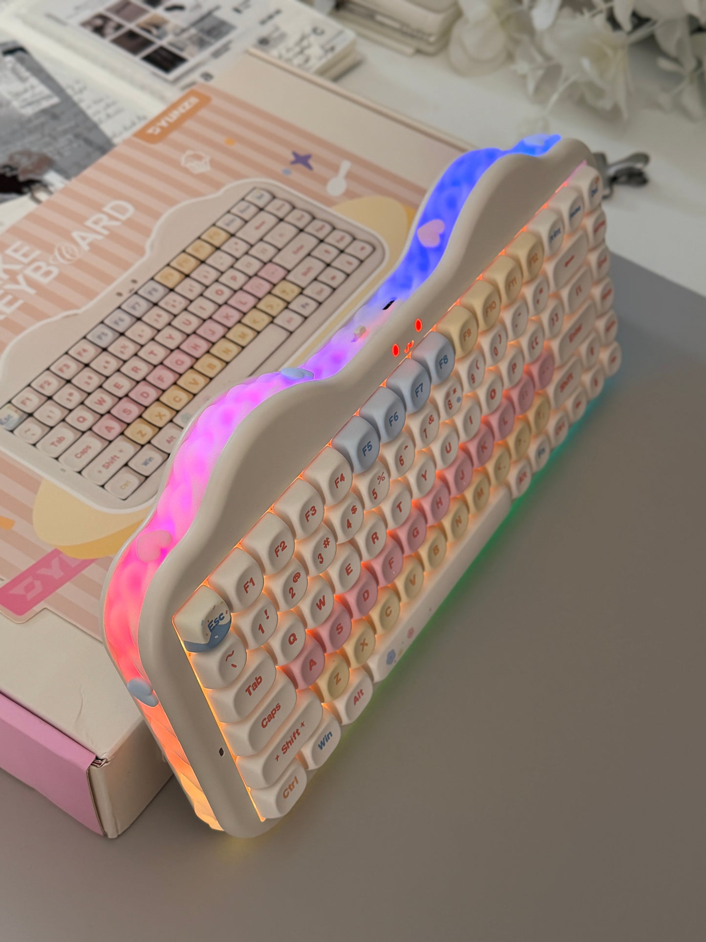 Unboxing Clearance ONLY 1 Instock YUNZII C75 Cake Meow Wireless Mechanical Keyboard ➕ XVX Lumicat MAO Keycap Set