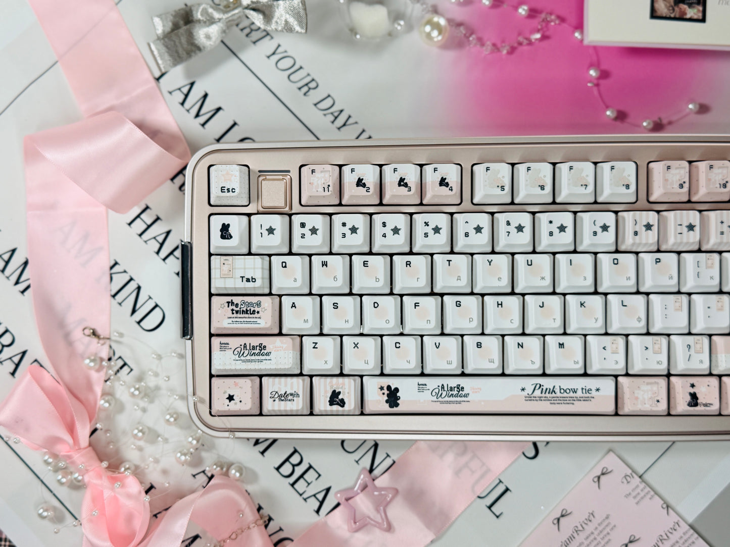 Preorder Prebuilt Aluminum Customized Mechanical Keyboard Bread75 Anodized Pink Silver Wireless Set With Soap Pad