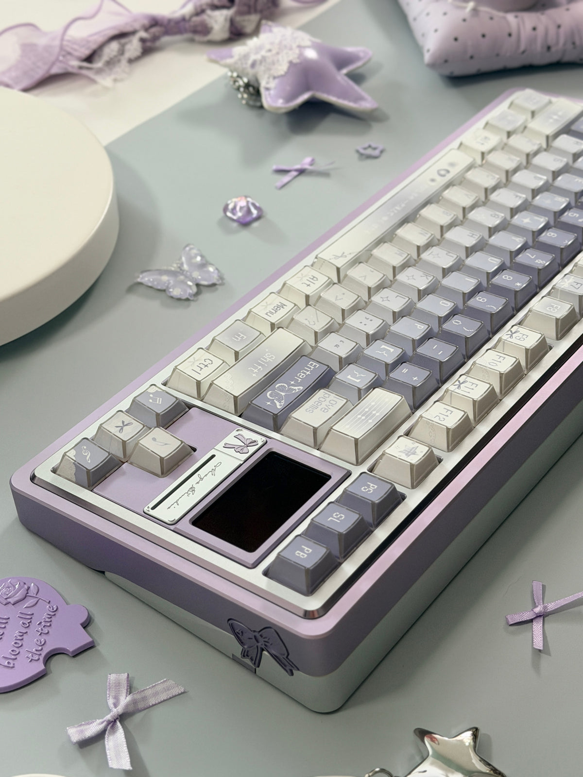 #0304 Lavender Butterfly Dream Keycaps | Pastel Blue Purple Fairycore Mechanical Keyboard Keycaps
