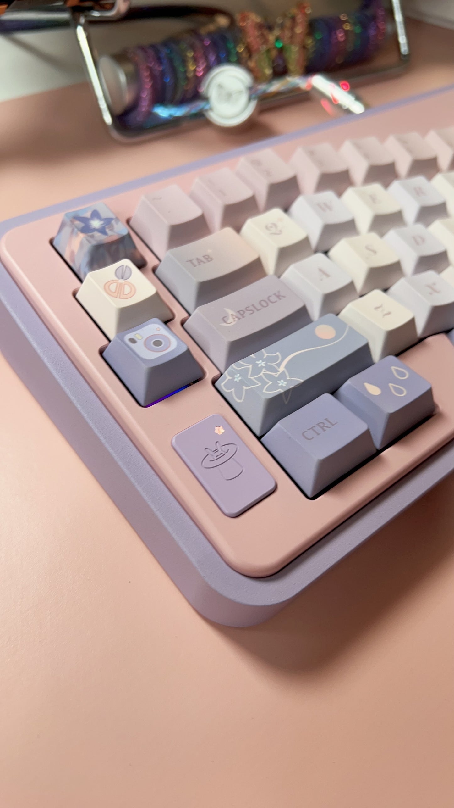 Preorder Prebuild Purple Pink Dreamy Bellflower Vlice Ergonomic Aluminum Customized Keyboard