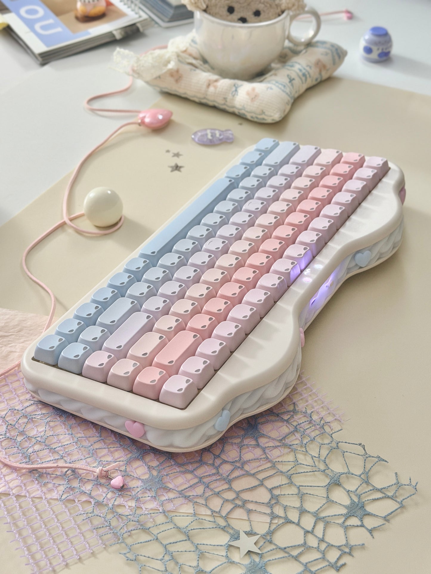 Unboxing Clearance ONLY 1 Instock YUNZII C75 Cake Meow Wireless Mechanical Keyboard ➕ XVX Lumicat MAO Keycap Set