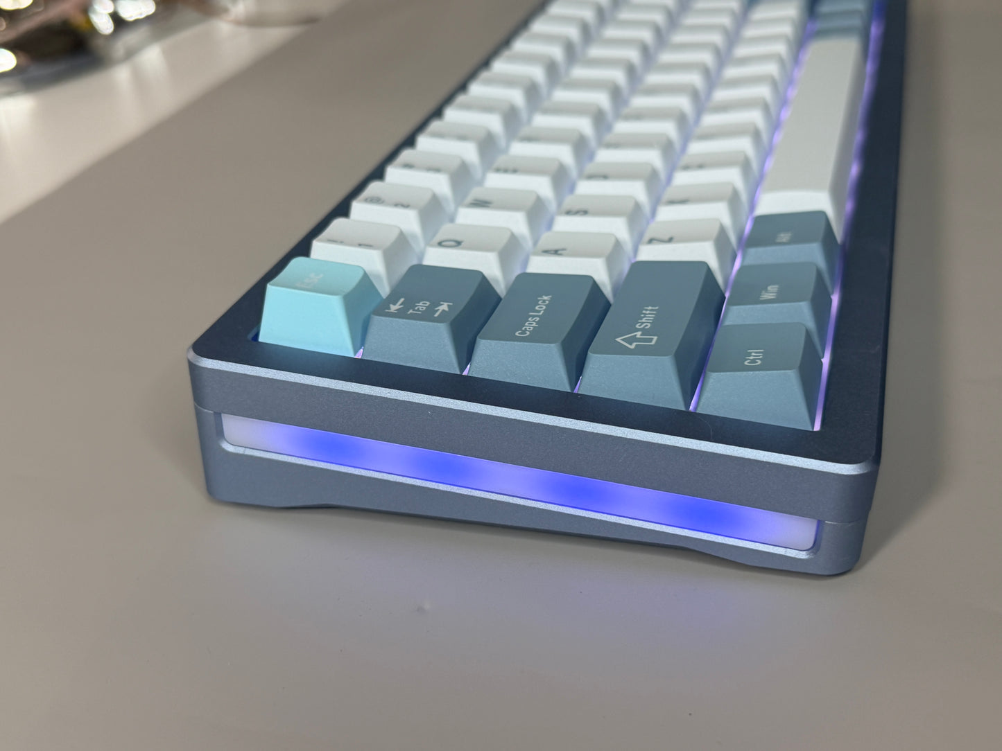 Unboxing For SALEs Womier SK71 Gaming Keyboard Aluminum Wireless Mechanical Creamy Keyboard Silver Blue