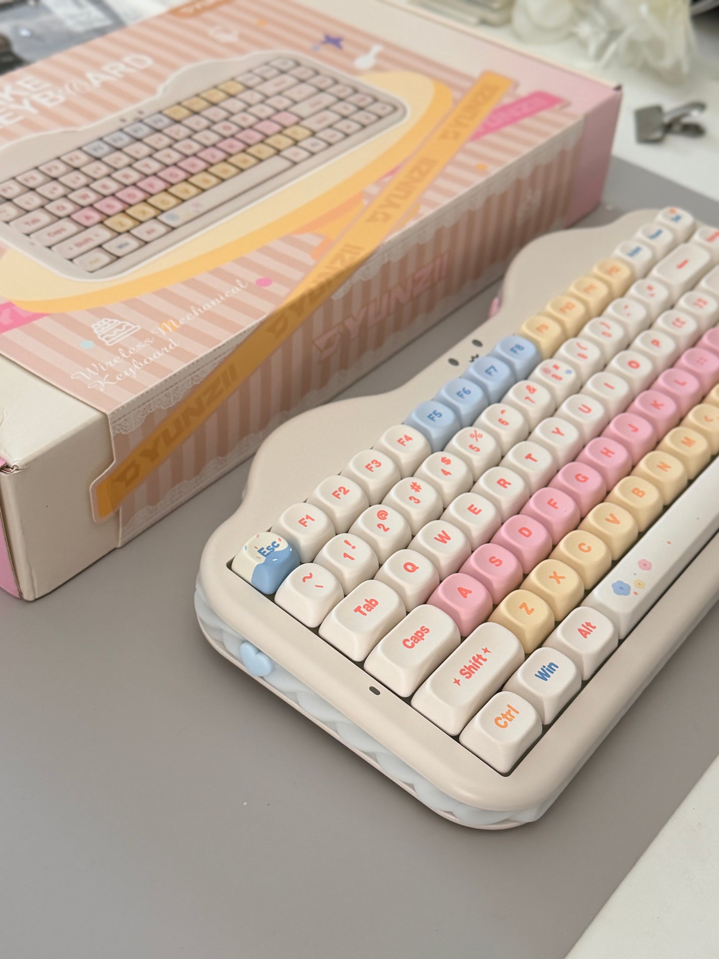 Unboxing Clearance ONLY 1 Instock YUNZII C75 Cake Meow Wireless Mechanical Keyboard ➕ XVX Lumicat MAO Keycap Set