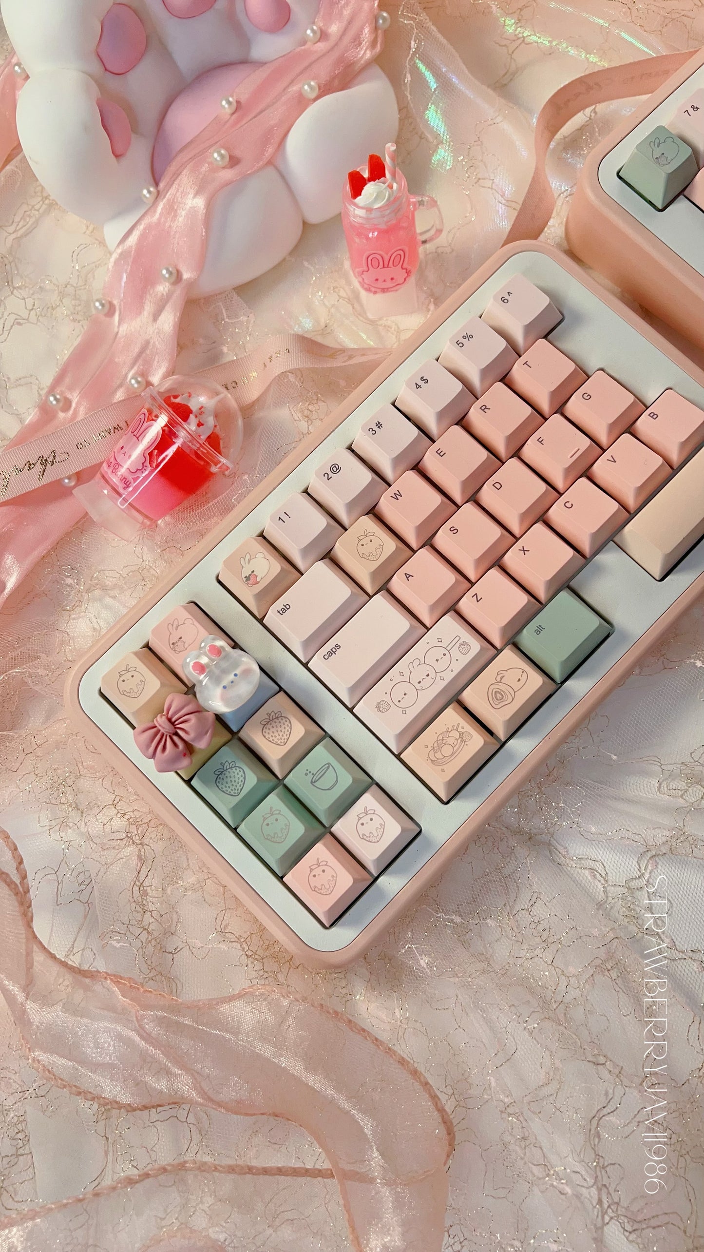 Preorder customized prebuilt peach split keyboard set for lien