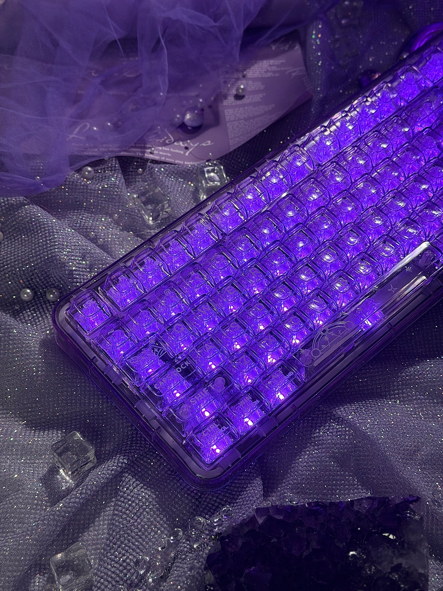 Sample For Sale ONLY 1 Instock YUNZII X98 Wireless Mechanical Gaming Keyboard (Purple, Crystal Switch)