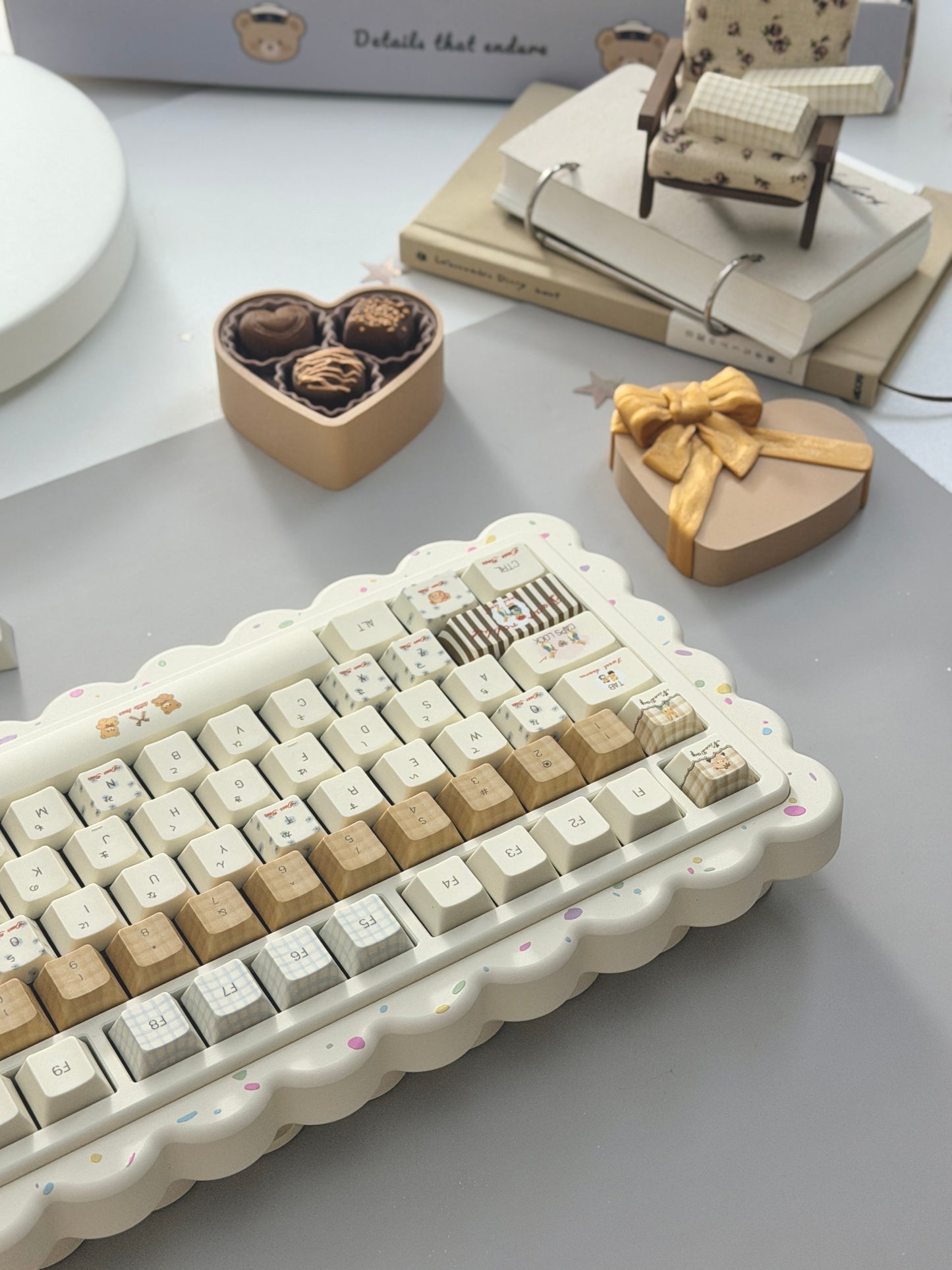ONLY 1 Instock Prebuilt Aluminum Customized Mechanical Keyboard Cookies75 Cream Sugar Set