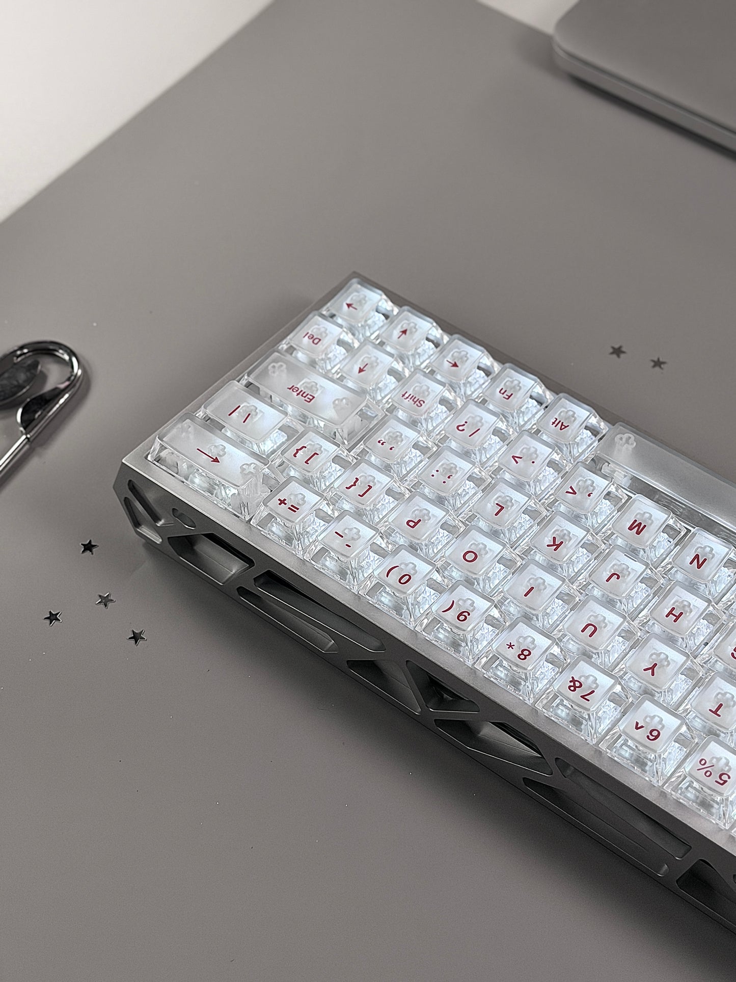 Unboxing Clearance ONLY 1 InstockI ROK Hollow Aluminum Silver MG63 Magnetic Gaming Mechanical Keyboard
