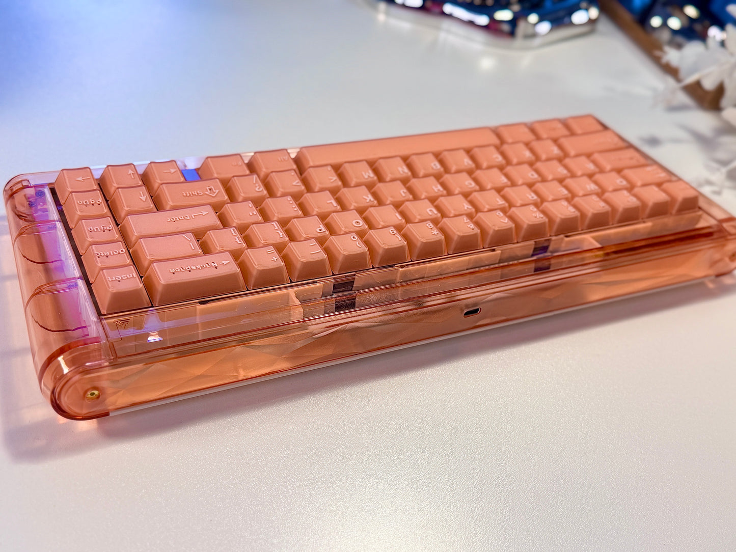 Unboxing For SALEs moeetech GLITTER65 HE (ProSilk HE) Magnetic Switch Keyboard Orange Peach With Bag R2