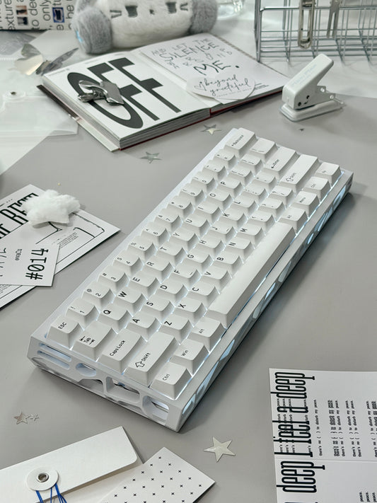 ONLY 1 Unboxing Clearance H60 Aluminum Hollow Magnetic Switch wireless RGB 8K Keyboard – White