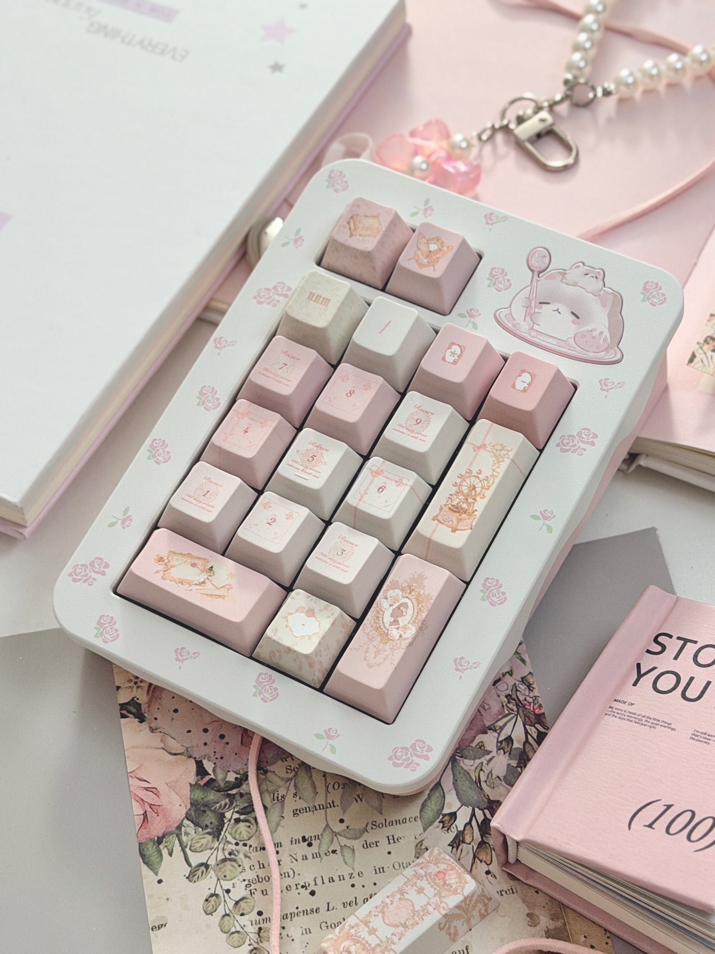ONLY 1 Instock Prebuilt Aluminum Customized Mechanical Keyboard Cookies75 Pink Sugar Set & Cake Pad