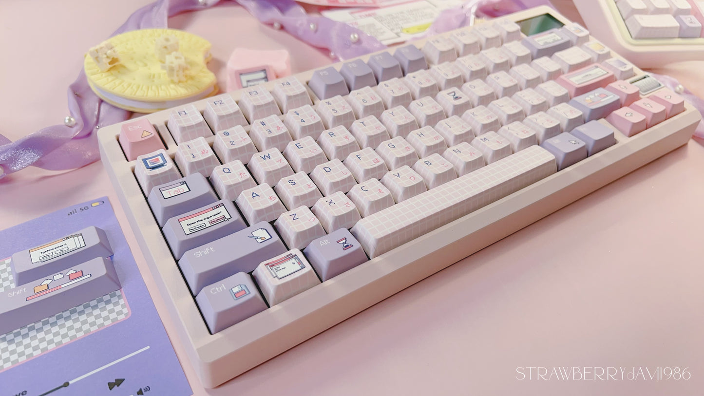 【Only 1 In-stock】Prebuilt ZOOM75 TIGA strawberry icecream pastel Pink tri_mode Aluminum Customized Mechanical Keyboard set （not including number pad）