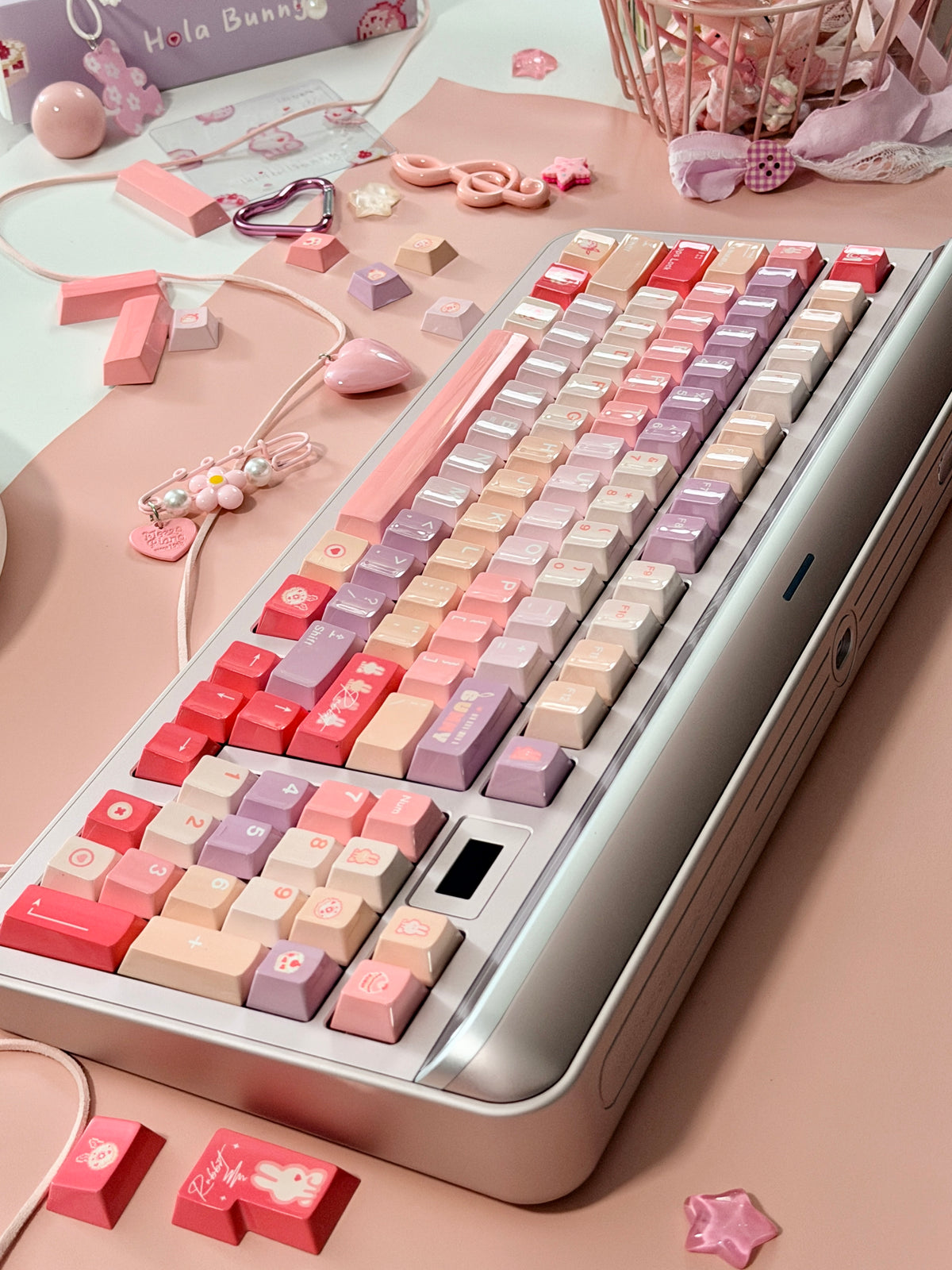 ONLY 1 Instock Prebuilt Targa98 Anordized Pink Aluminum Custom Mechanical Keyboard