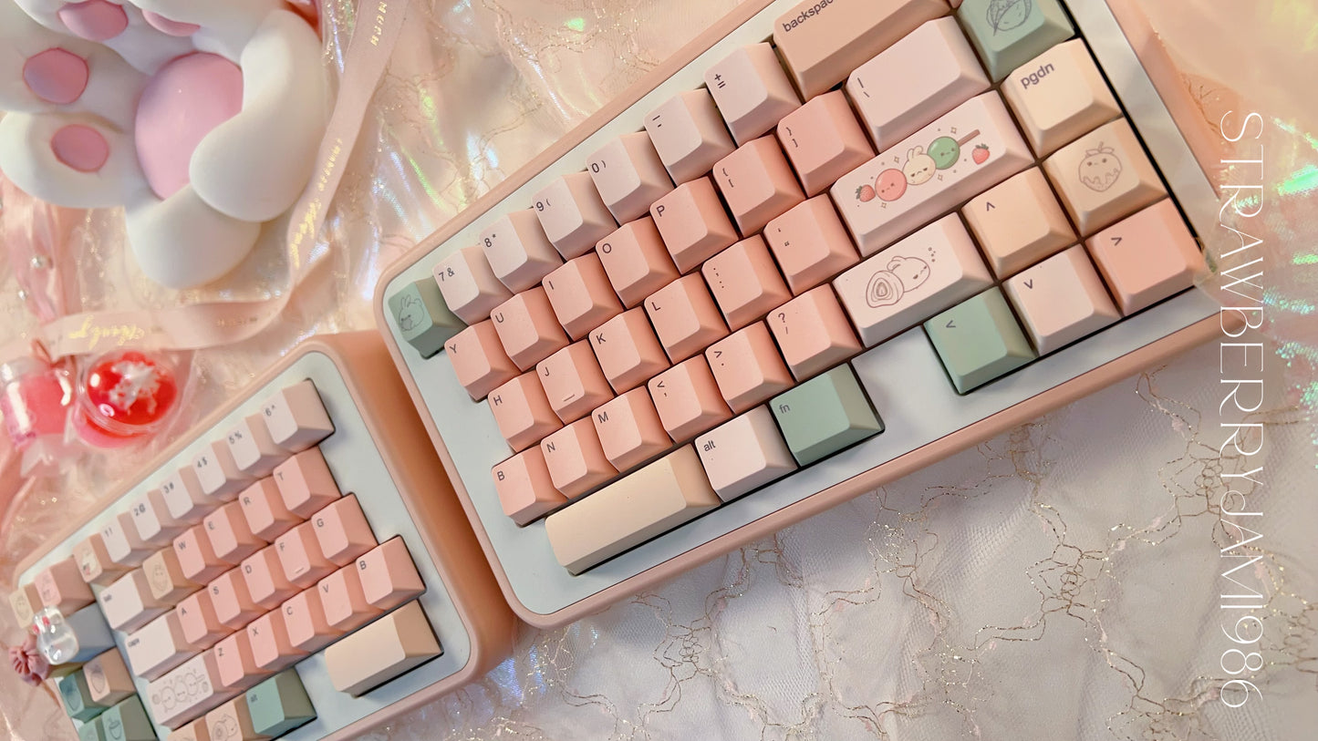 Preorder customized prebuilt peach split keyboard set for lien