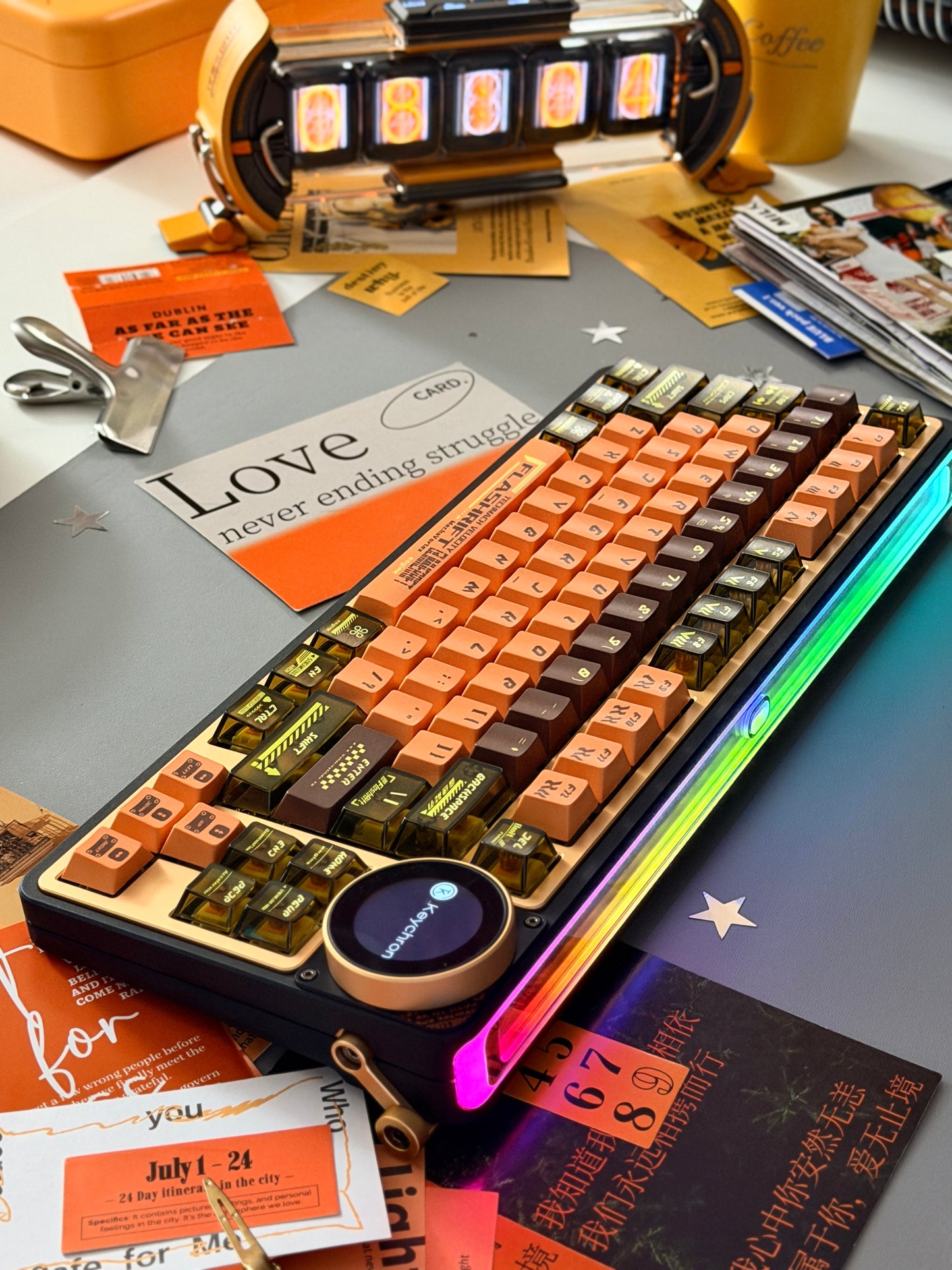 Unboxing Clearance ONLY 1 Instock Keychron Z1 Max Aluminum Mechanical Keyboard Wireless, RGB Backlit & Screen Knob