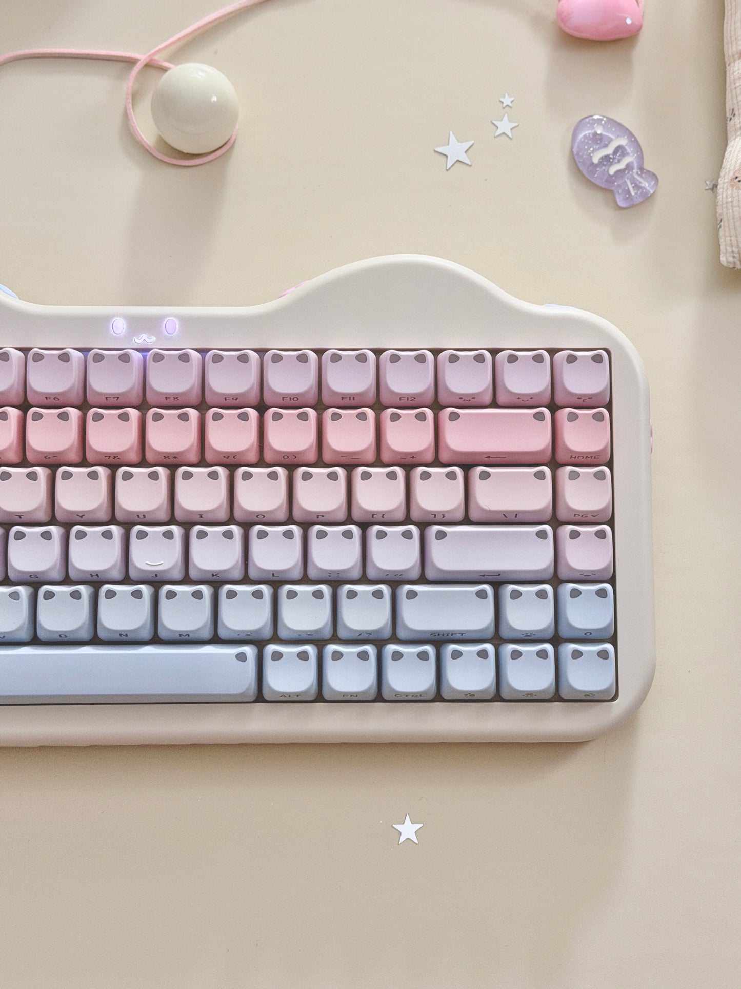 Unboxing Clearance ONLY 1 Instock YUNZII C75 Cake Meow Wireless Mechanical Keyboard ➕ XVX Lumicat MAO Keycap Set