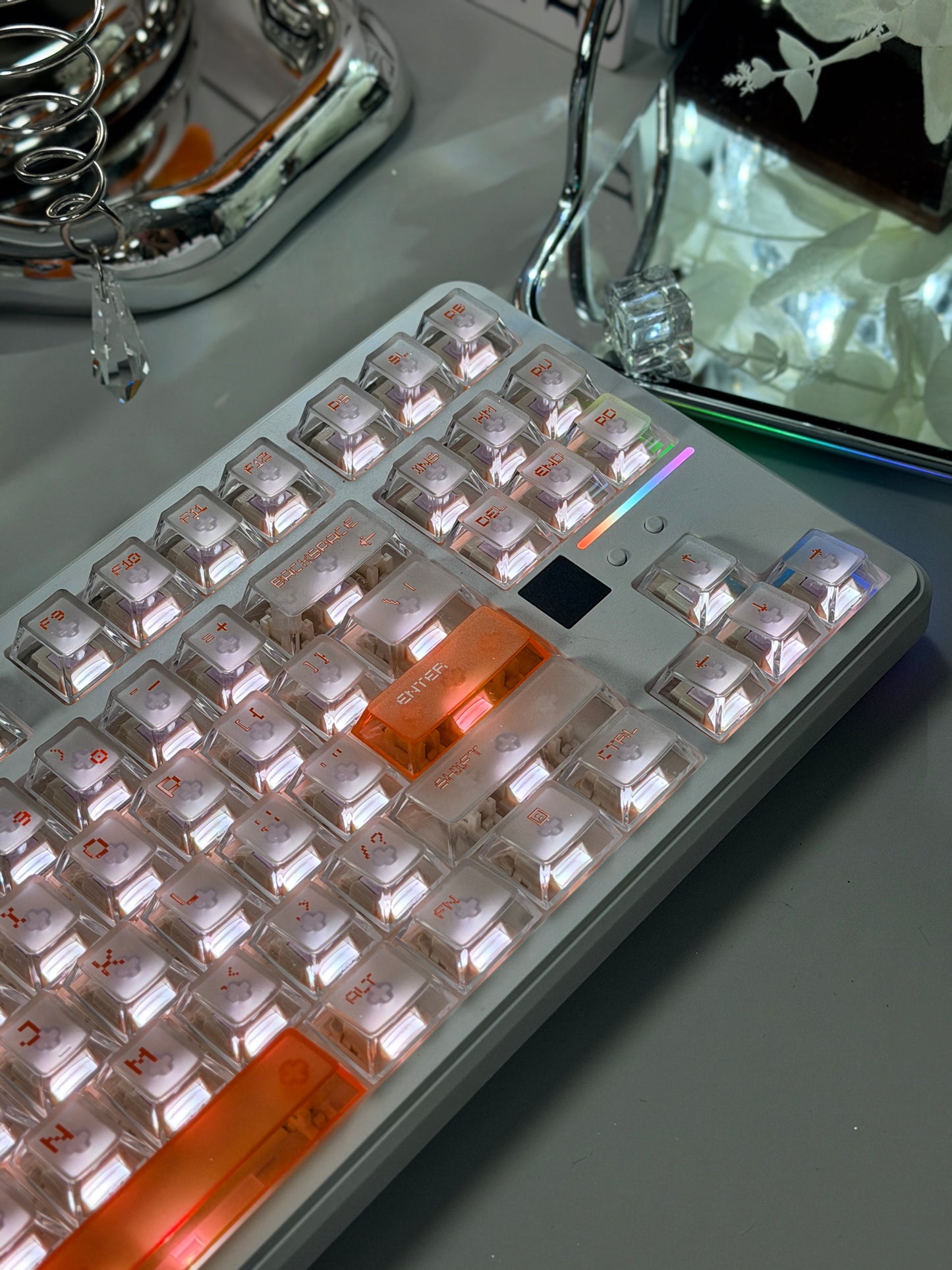 Unboxing Clearance ONLY 1 Instock Attack Shark X87 Ultra Wireless Mechanical RGB Backlit Iced Orange Keyboard
