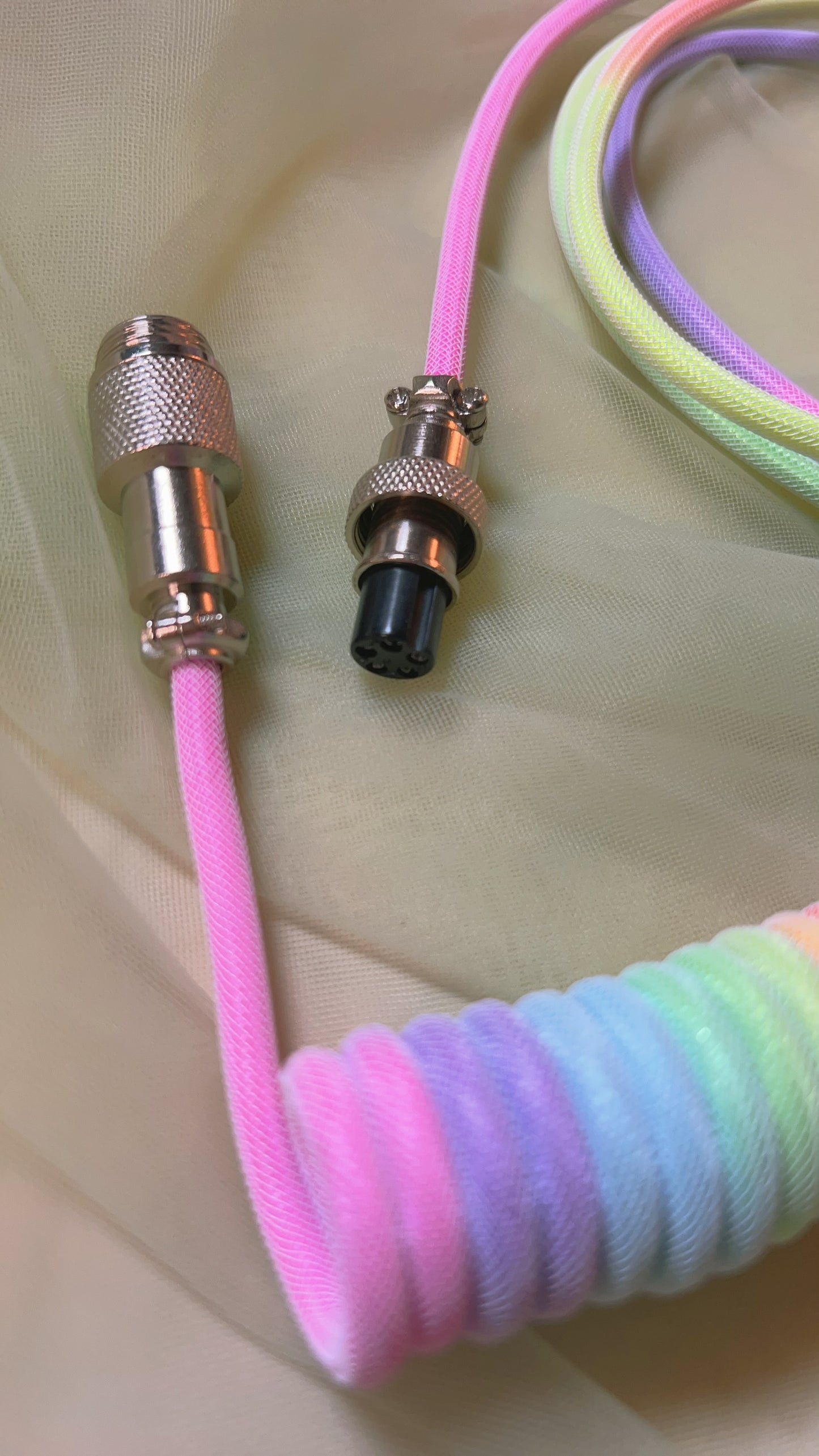 Rainbow Keyboard Coiled Cable