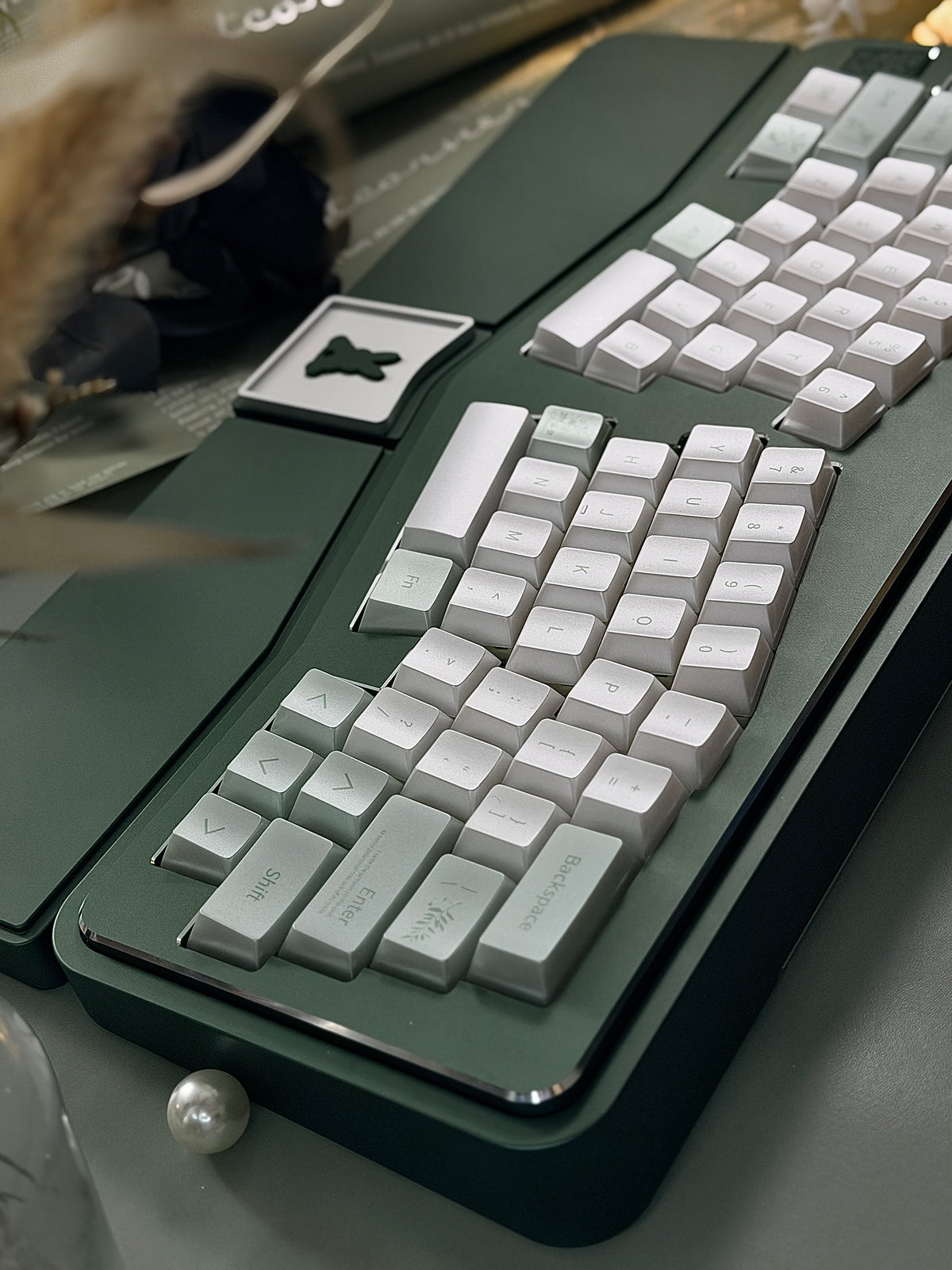 ONLY 1 Instock Prebuilt Aluminum Custom Mechanical Keyboard Vlice Anordized Green Set（free Keycaps & switches, not including number pad）