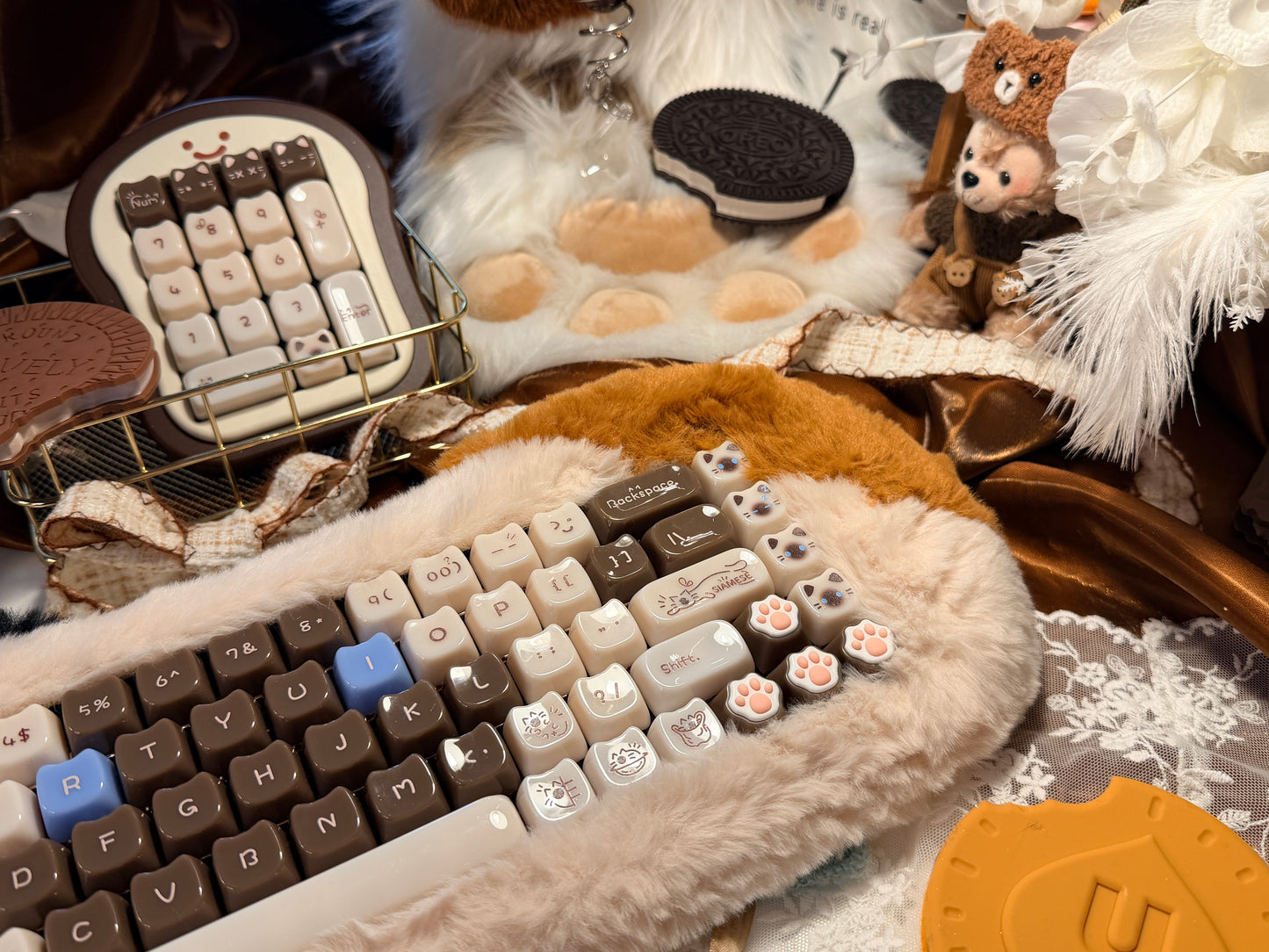 ONLY 1 Instock Prebuilt Aluminum Customized Mechanical Keyboard Petbrick65 CatSet