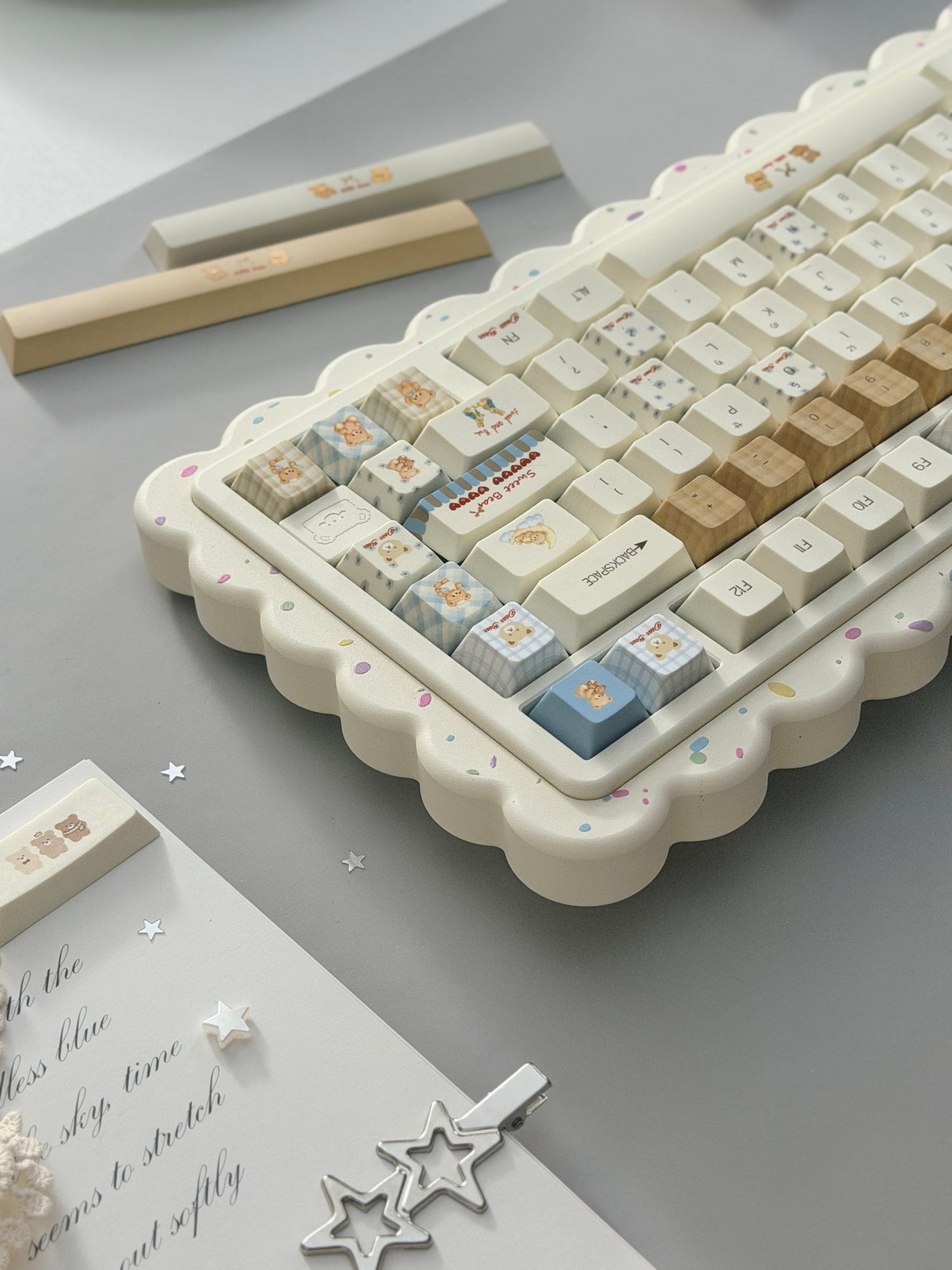 ONLY 1 Instock Prebuilt Aluminum Customized Mechanical Keyboard Cookies75 Cream Sugar Set