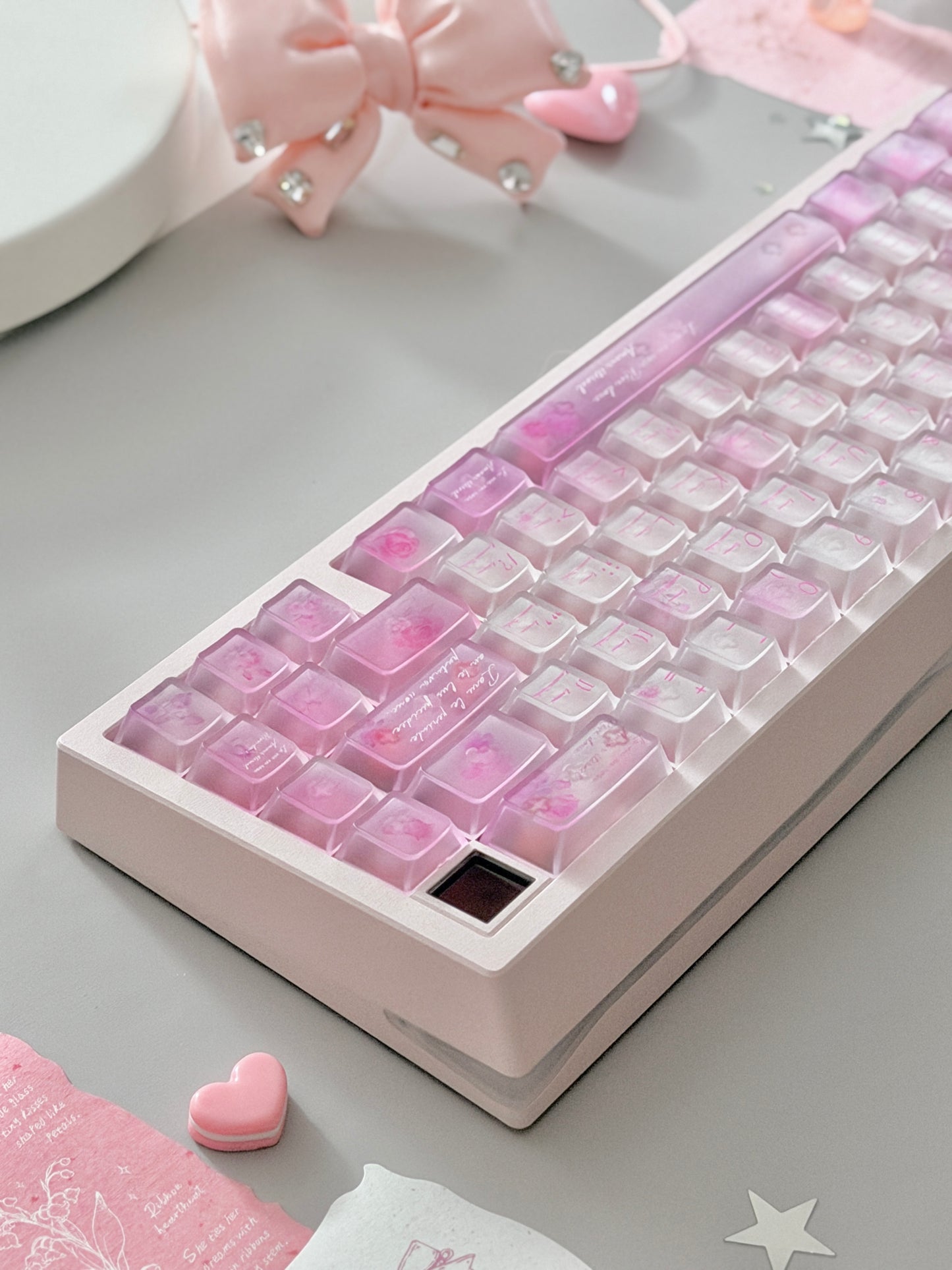 ONLY 1 Instock Prebuilt Aluminum Custom Mechanical Keyboard Meletrix ZOOM65V3 Pink Set