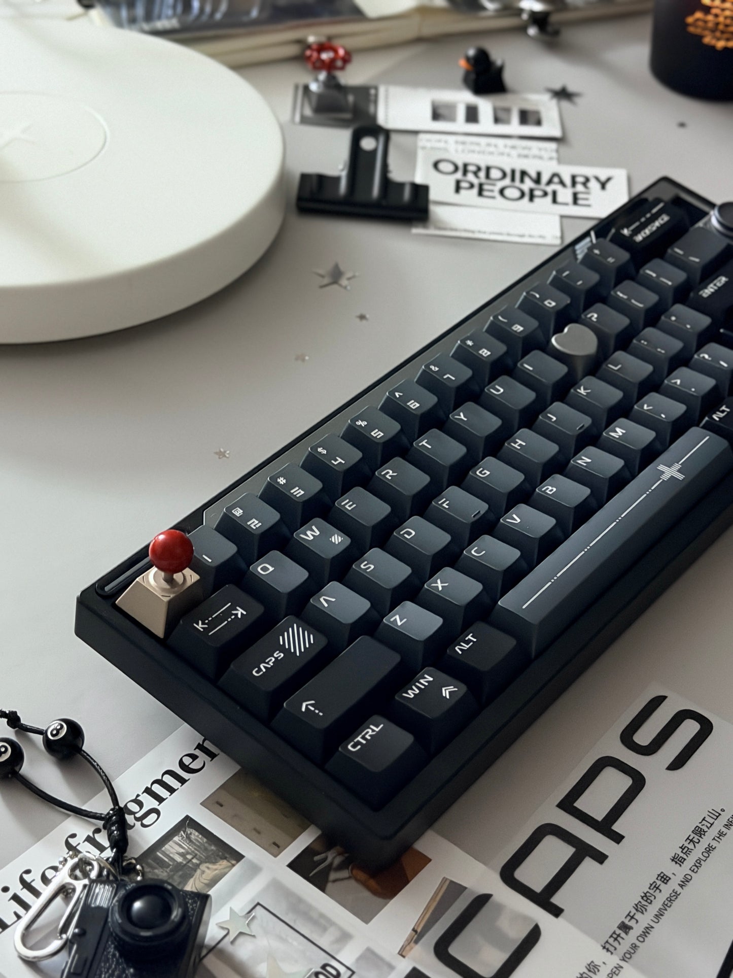 ONLY 1 Prebuilt Aluminum Custom Mechanical Keyboard Wuque Paper65 PRISM BLACK ➕ MCAPS Metal Keycap