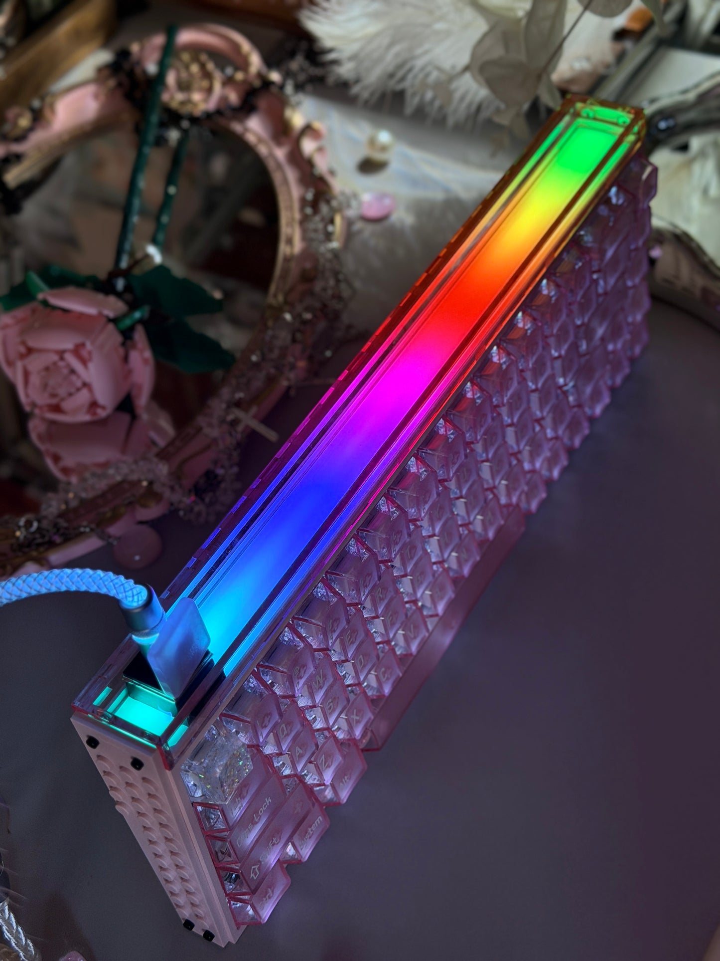 Unboxing Clearance MELGEEK MADE68 ULTRA MAGNETIC SWITCH+ PINK GAMING KEYBOARD