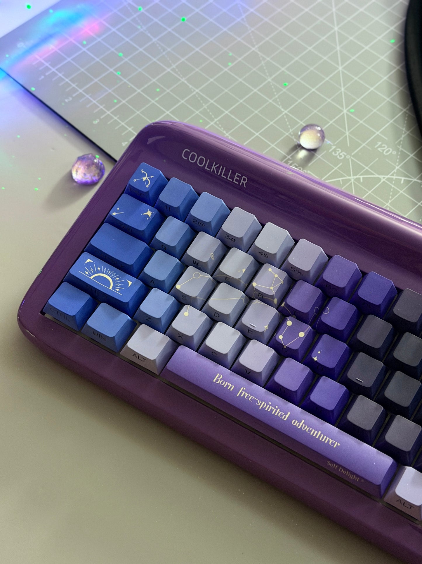 #0274 Sagittarius Purple Black Keycap Cherry Profile(Please Check Matching Keyboard Layout)